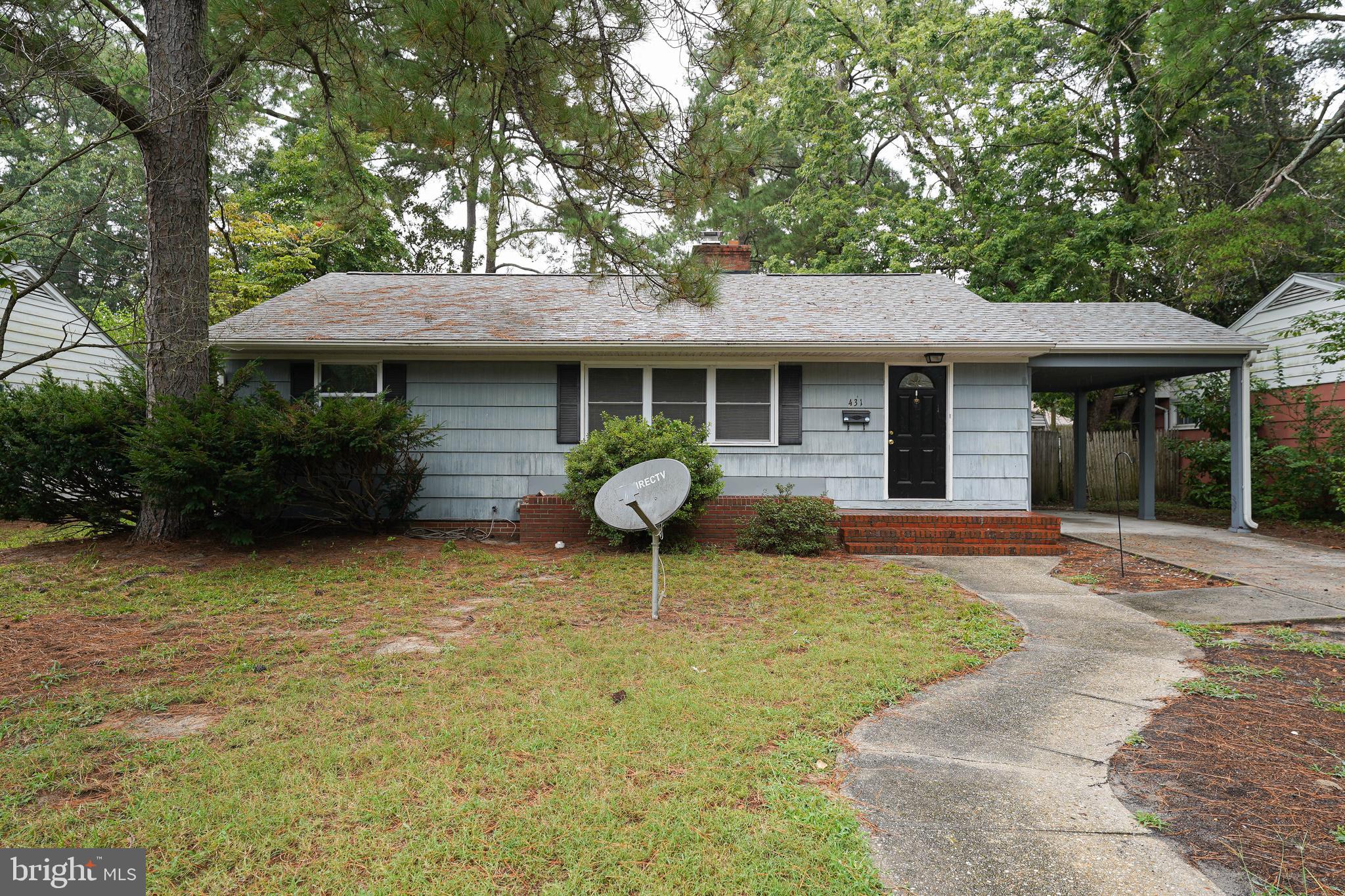 Spacious 4BR rancher 0.5mi to Salisbury University + just 1mi to Downtown Sby. * * * Location may qualify for special financing opportunities through Salisbury Neighborhood Housing! * * * Many updates over the years - including a new architectural-shingled roof in 2022, vinyl replacement windows, etc - but lots of original charm remains. Bright + sunny living room - triple windows with southern exposure, hardwood floors, fireplace, and dining area leading into the kitchen. Galley kitchen - tile flooring, ample cabinetry + counterspace, breakfast nook. Huge primary bedroom could function as a bonus family room - access to the multi-tired deck overlooking your roomy back yard. Laundry room / half bath combo. 3 additional bedrooms - hardwood floors and ceiling fans throughout. Full bath - tile-surround walls, LVP floors, tub/shower, great vintage medicine cabinet over the vanity, linen closet. Plenty of private parking on the concrete driveway or attached carport. On-street parking available as well. Great location - convenient access to Rt 13, Rt 50 - near shopping, dining, community events, marinas, golf, beloved Salisbury Zoo + City Park, 30mi to Ocean City, 22mi to Roaring Point beach on the Nanticoke. Conveniences of city services - water, sewer, trash - street lights + sidewalks. Lead-free certificate # 717374; MDE tracking # 0269669. Sizes, taxes, distances approximate.