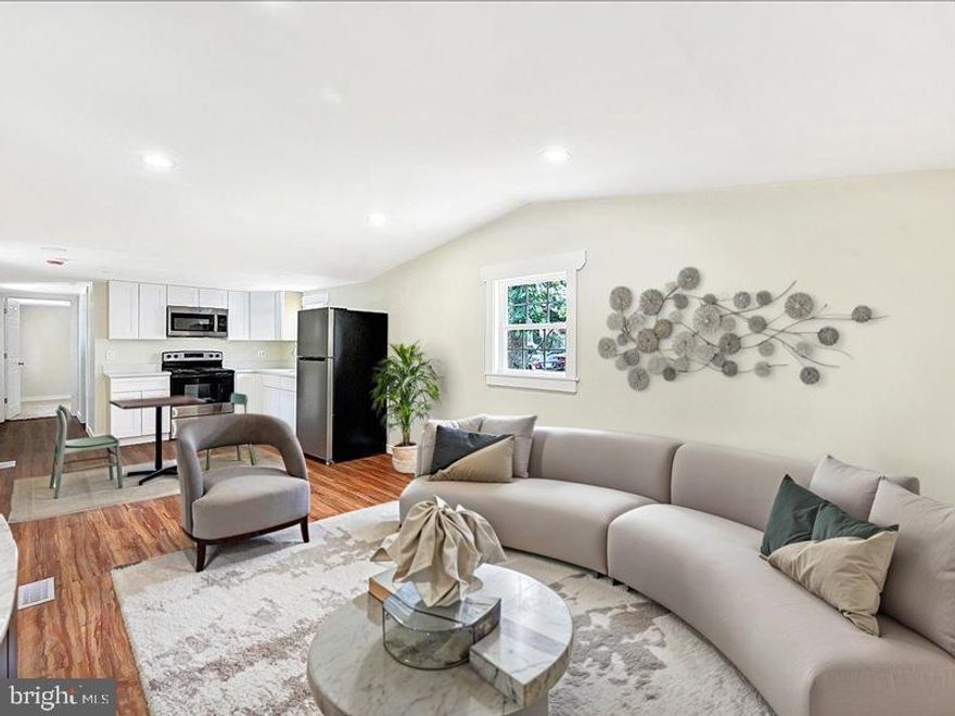 A Must See home on a shaded lot that just completed a major renovation in 2025 from the frame up to create a brand new home.  Conveniently located near route 30 exit and close to high quality shopping and  businesses.  Step inside to experience a functional design for a positive living experience.  The high quality characteristics include an open concept kitchen/living room with vaulted ceilings, quartz countertop, new appliances, and luxury vinyl plank flooring.  Newly carpeted bedrooms have large closets with ample storage space for all your needs.  The basement has the ultimate entertainment room for parties or play.  Central air completes the package for comfortable summer living.  The .25 acre land is included in the sale.