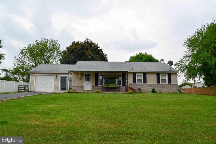 Prepare to fall in love! Well maint & updated rancher boasts hdwd & ceramic tile, Lg LR w/picture window, cheerful E-I Kit w/B-I oven & cooktop, gorgeous new BA w/custom tile work, MBR w/his & hers closets & encl breezeway. Full, easy to finish bsmt. Deep, pvt backyd w/patio, 1-car gar & detached storage bldg. 1 min to 74 & PA/MD line. A great opportunity!