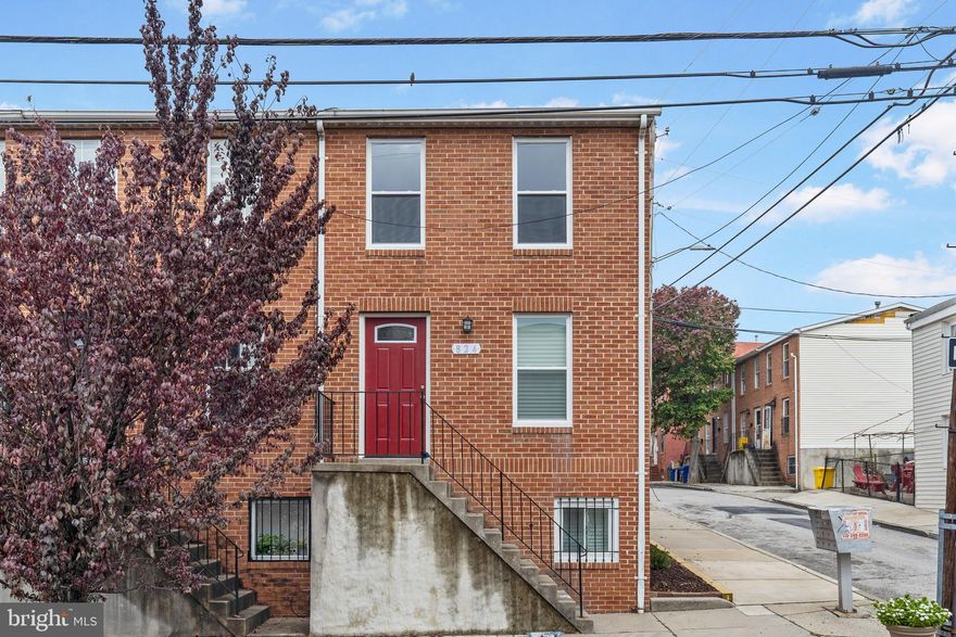 Stunning fully rehabbed brick end of group townhome with 2 car parking! Sunlight streams in throughout the day across the brand new floors into the cozy living room, dining room and eat-in gourmet kitchen with stainless steel appliances, quartz countertops, sleek tile backsplash, gas stove and a door to your private back patio with high privacy fence and gate to the shared parking pad.  Upstairs are two bedrooms and a modern full bathroom and on the lower level is a spacious bedroom ensuite with full bathroom. Roof is a year old!  Move in ready and located in walking distance to shops, restaurants, the ballparks, and  highways. Schedule your tour today!