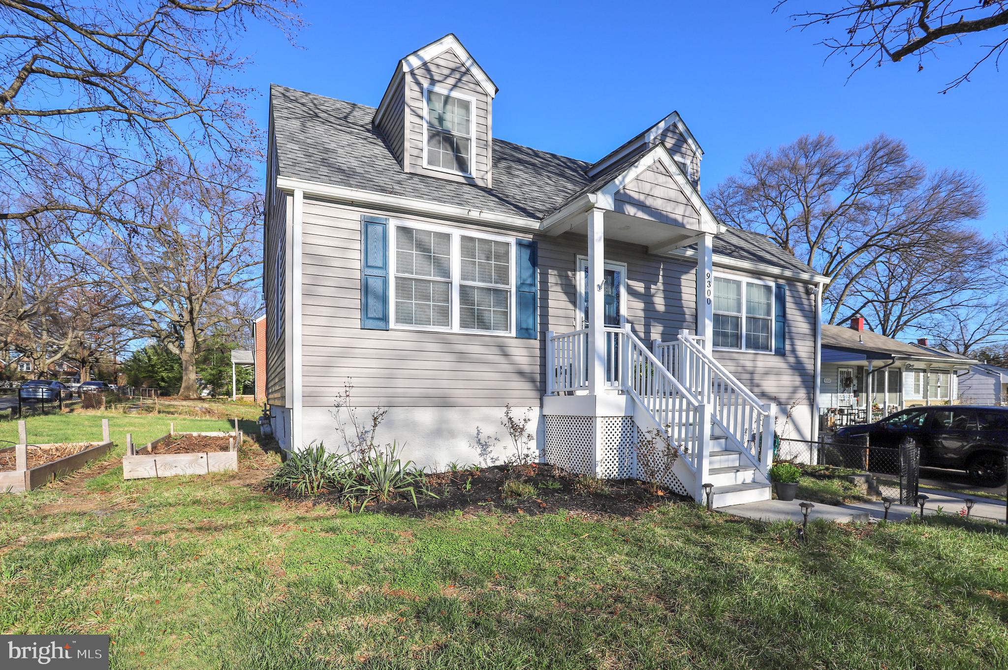 Move-in ready!! This 3 level, College Park Cape was renovated only 5 years ago. Corner Lot*Kitchen with large breakfast penisula for 4*stainless steel appliances*Granite countertops*2 bedrooms on main level and 3rd bedroom on Upper level with a loft that can act as a recreation room or a 4th BEDROOM. Unfinished Basement with waterproof system installed by previous owner with side walk-up entrance. Ready to finish!!! Convenient to I495, Shops/restaurants in College Park, Hyattsville and University of Maryland.