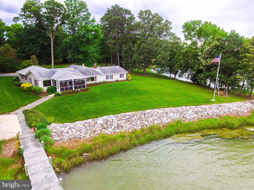 Waterfront Privacy! This 4 Bedroom 3 Bath Rambler sits on 2.4 acres looking at St.Jeromes Creek.Short boat ride to the Chesapeake Bay. Mature trees and landscaping with over 500 ft of shoreline. 110 ft dock, protected shoreline. Very well maintained home only 15 miles south of Patuxent River Naval Air Station. Public Sewer, Private well.