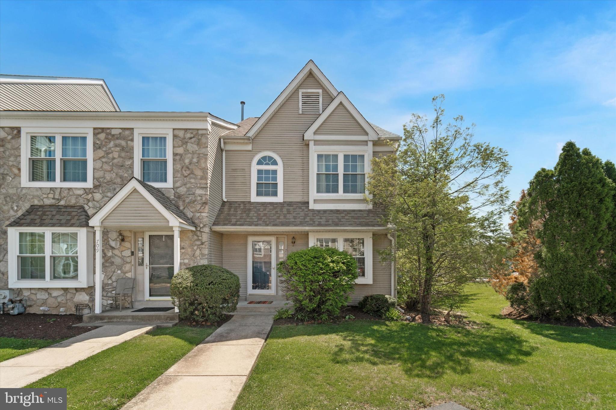 OPEN HOUSE IS CANCELLED! Home is Pending. This end unit townhome combines convenience with quiet living. Nestled in the Cherry Tree Knoll community, you will be pleasantly surprised by how roomy this unit is! Entering the home you are welcomed into the spacious living room with two large windows which allow lots of natural light into the room. There is a convenient half bath off of the living room. The back of the home features the spacious eat-in kitchen with a large sliding door leading to the deck. The kitchen features stainless steel appliances, a dishwasher, disposal, and a gas stove. There is a pantry closet and coffee nook as well. The deck is made of composite wood and overlooks a large, flat green space which is maintained by the HOA. This space is perfect for corn hole, wiffle ball or throwing a football!
Back inside head up the staircase to the second level which features three bedrooms and two full bathrooms. The primary suite is very large with two closets and an attached full bathroom. There are two additional bedrooms and a large full bathroom in the hall way.
Make your way up another level and you will enter the loft which is perfect for an office space, workout area, or kids play space.
The home features a large unfinished basement perfect for storage and eventually can be designed to meet your needs. The laundry is located here.
Many updates have been made to the home including a new roof (2021), composite deck (2014), furnace (2024), and all windows and storm door (2023). There are two parking spaces right at the front door of the unit, and the guest parking is located immediately next to this home. The community of Cherry Tree Knoll is located minutes from 95 and Delaware and is an easy commute into downtown Philly. You are also close to The Shoppes at Brinton Lake and Linvilla Orchard.
Schedule your showing today!