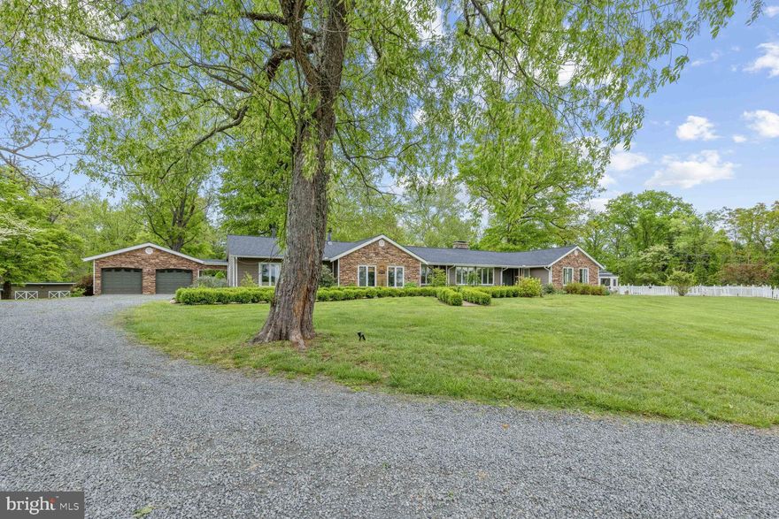 BUCOLIC PRIVATE ESTATE WITH EQUINE FACILITIES. Back on market as contract fell through. Spectacular setting with open, expansive Blue Ridge views. 43.04 acre farm including extensive woodland and sizeable fenced paddocks - note, less land is available if required at a lower price. Fully renovated and upgraded family home to include three reception rooms and a self contained apartment. New hardi-plank siding on entire home, oak hardwood flooring and slate/tile newly installed together with stylish new kitchen and bathrooms. A meticulous renovation was completed in 2020. Roof just replaced April 2023, septic currently being replaced. Wood stove and two pellet stoves compliment the main home heating with 3 distinct zones. Apartment separately zoned with newly installed mini split system. Extensive decking accessed from bespoke bi-fold hardwood doors provide indoor/outdoor living. Exterior double garage and in-ground eight foot pool with gazebo - newly surfaced pool decking. Double glazed stand alone 16x8 greenhouse. 10 stall horse barn, matted, tack room and feed room/dog kenneling with runs. Attached machine shed. The property is in conservation easement and is situated within an area of similar conservation parcels. Highly desirable Trappe Road location with the sought after tranquility of a hunt country setting and yet easily commutable to DC Metro and Washington Dulles Airport. All viewings to be pre-arranged with listing agent. Owner is listing agent.