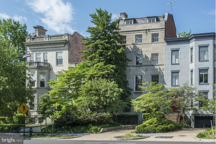 $300K reduction! Grand Limestone Embassy Row, six story 4/5bedroom, 4.5 bath + au pair suite. Piano Nobile w/ gracious landing on main formal floor. All Board approvals in place to expand at rear. Top floor terrace gives panoramic views of Rock Creek Parkway, Embassy Row as well as the home's private garden. Elevator, Garage + off street parking. As Is.
