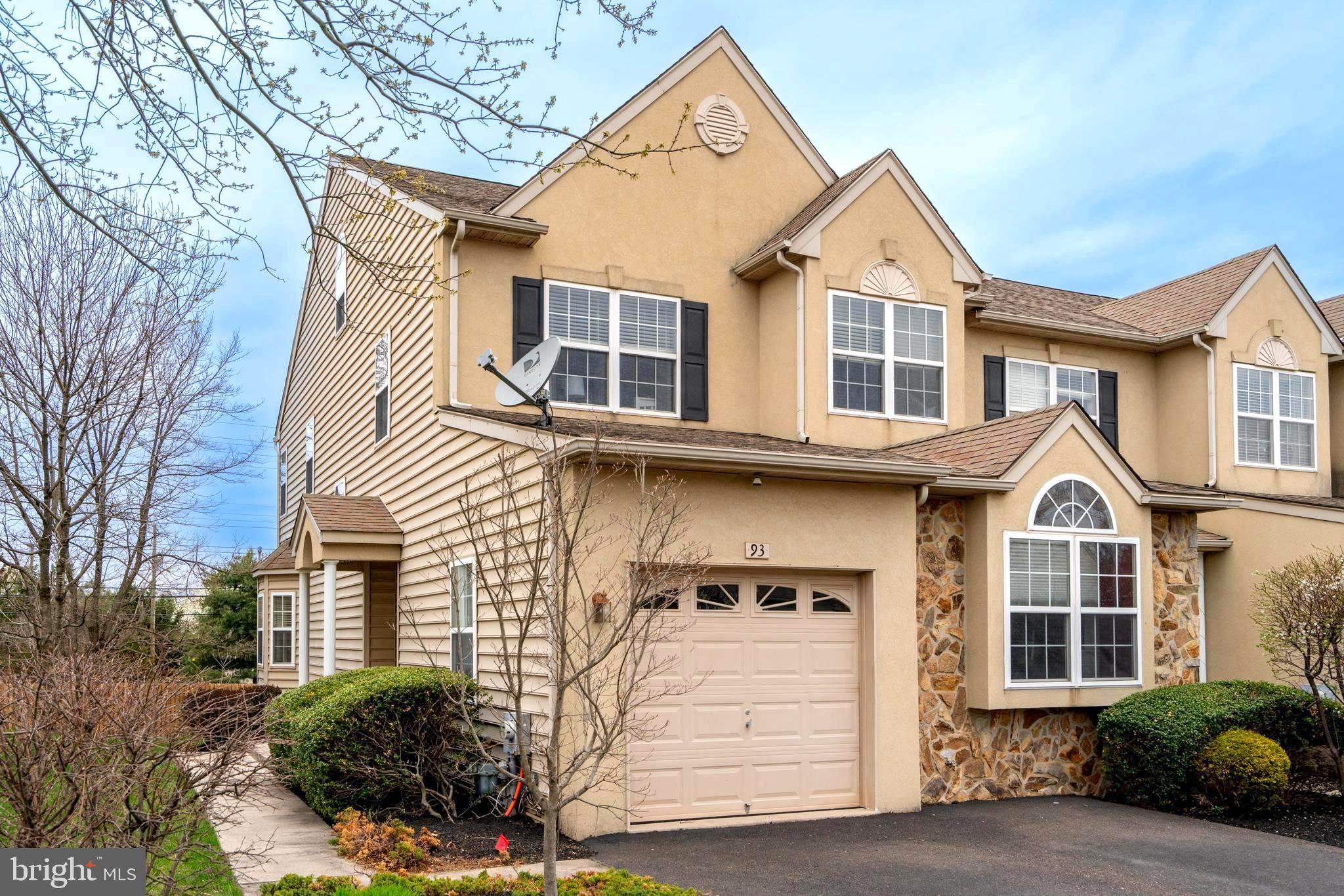 Rarely offered updated end unit in The Arbors of Hatfield Township. One of the largest, most versatile townhomes you'll see in the area. Side entry front door, wood flooring throughout the majority of the main level. Foyer entrance into the spacious family room with recessed lighting, tasteful colors, built-ins and a gas fireplace make this the perfect spot for casual and or formal gatherings. To the right of the foyer and through French doors is the spacious and private office. This office features recessed lighting, a large window and tasteful built-ins. On the way from the office towards the family room is an updated half bathroom. Through the family room is a large dining and kitchen area combo with wood flooring, overhead lighting, gas cooking, stainless steel refrigerator, seated island and even a family command center. This area allows access onto the rear deck through a sliding glass door. On the second living level, one will find two spacious bedrooms on the right and an updated full hall bath. The master bedroom features recessed lighting, lots of natural light, two closets - one being a large walk-in. The master bathroom boasts a jacuzzi soaking tub, dual sinks and a shower stall. Back down the hall towards the other bedrooms is a set of stairs leading to another living level of the home - and another bedroom. This loft-style bedroom also has recessed lighting and a walk-in closet. Back downstairs onto the main level you will find the door for the large finished basement. Down here is more recessed lighting, an egress window, a utility closet (new HVAC 2023), a half bathroom AND another gas fireplace. Rounding out the basement - there's an unfinished part as well (over 230 sq ft) This home is within walking distance to the Colmar train station, all travel and shopping as well. Total living space including the basement and bedroom loft is over 3200 sq ft.