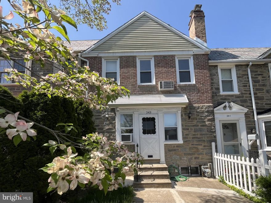A charming row home on a lovely, tree-lined street in Lower Merion! The spacious living room features a wood burning fireplace and plenty of space for entertaining. There is a dining room between the living room and bright, white kitchen with plenty of storage. Upstairs you'll find three generously sized bedrooms and an updated full bathroom featuring a shower and a tub. The finished basement offers more living space as well as a powder room and washer/dryer. Enjoy the convenience of your own garage with a driveway out back. This sun-filled home has hardwood floors throughout, original moldings and loads of character. Easy walking distance to shops, restaurants, public transportation and park.