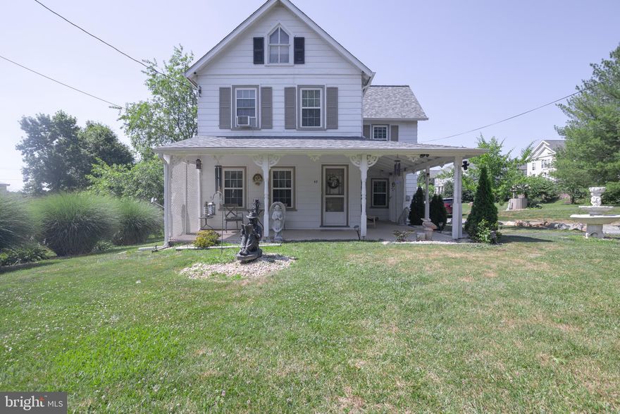 Welcome to 47 Belle Hill Rd. If you are looking for that farmhouse style look no further.  This home features 3 bedroom, 2 full baths. One of the first things you will notice with this home is the quaint wrap around porch that you can sit out on and enjoy your morning coffee. As you enter into the home you will step into a large living room which connects to the dining room. Downstairs also features a full bathroom with stand up shower and a large eat-in kitchen with lots of cabinets for storage. Off the back of kitchen is a storage room which also has the washer and dryer in it. Upstairs has your 3 bedrooms and second full bath. In bedroom #2 new carpet has been installed. There has been fresh paint done throughout the home as well. Outback you have a detached garage with electric and a large open lot. Some of the updates that have been done to the home are New windows, gutter, and roof in 2019, Downstairs bathroom was updated with shower in 2022, detached garage was placed in 2018, appliances are newer as well.