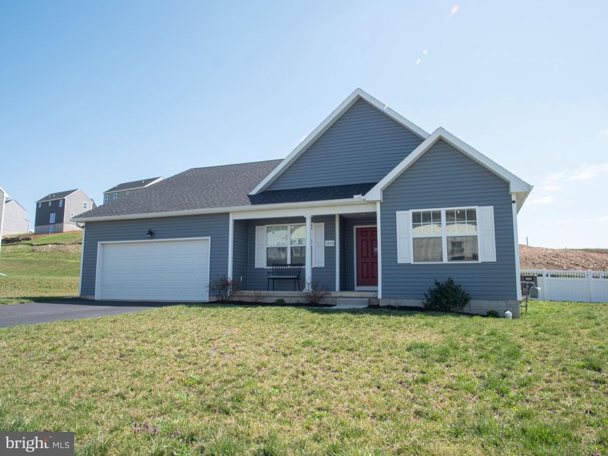 Welcome home to 1070 Alder Ct. Located in the Farm Lane Estate community in York PA. This beautiful and meticulously maintained 3 year old rancher is one level, open floor plan living at its finest with 3 bedrooms, 2.5 baths, first floor laundry, loads of builder optioned upgrades including 100% LVP throughout main level, a 2 car attached garage and a vinyl privacy fence in the back yard. As you walk through the foyer you see the spacious gourmet kitchen and expansive living room. Off of the Foyer you will find the 2nd and 3rd bedrooms  along with the home's second full bath. In the kitchen you will find all-wood soft close white kitchen cabinets, granite countertops and an oversized granite island that comfortably seats 3 along along with stainless appliances. The spacious living room is perfect for entertaining and the eat in kitchen area offers even more room to spread out. Down the hall you will find the 1/2 bath, laundry room, primary bedroom, and garage/basement access. Primary bedroom offers a walk in closet and access to its own private and roomy primary bathroom. Being a rancher, the expansive lower level offers the same space as the main level and is ready for finishing touches.  This “almost brand new" home is ready for its next owner.
