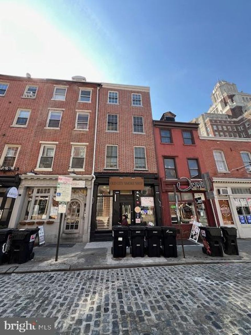Welcome to 136 Chestnut Street, a fully renovated 5 units  historic brownstone located in the heart of Old City, Philadelphia. Zoned CMX 3. 
Gross income of  $105,994 and  income is over $90,000
With a cap rate of  approximately 6% cap 


 This mixed-use property seamlessly blends classic charm with modern amenities, offering a versatile space for both commercial and residential occupants.

Commercial Space: The ground floor features a spacious commercial unit, With its prime street frontage on Chestnut Street, businesses can benefit from high visibility and foot traffic in this vibrant neighborhood. Currently rented until 12/31/2031

Above the commercial space are 4 residential units, comprising two studio apartments and two loft-style apartments. Each unit has been thoughtfully designed to maximize space and natural light, providing comfortable and stylish living accommodations.

The property is conveniently located near multiple public transportation options, including bus routes and the Market-Frankford Line, providing easy access to the broader Philadelphia area.

Can be sold in a package deal with 316 W  Salaignac  st Philadelphia PA 19128