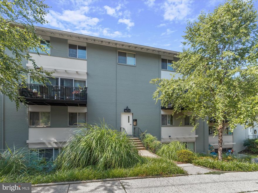 Welcome to this stunning two-level condominium in the highly desirable London Terrace community, overlooking the serene Sligo Creek Park. With updated interiors and fresh neutral paint throughout, this home offers a perfect blend of modern elegance and cozy charm. As you enter, you are greeted by a spacious living room with beautiful bamboo flooring and a convenient walk-in storage closet. A striking 4-panel sliding glass door connects the living and dining rooms, filling the space with natural light. The dining room, situated off the kitchen, provides an ideal setting for gatherings. The renovated kitchen features white shaker cabinetry, granite counters, stainless steel appliances, and a breakfast bar. Step out onto the private balcony to enjoy peaceful views of the surrounding greenery. The main level also includes a powder room and a laundry room for added convenience. Upstairs, the hardwood flooring continues throughout the three bedrooms. The primary bedroom boasts a double closet, while two additional bedrooms offer ample space for family or guests. A large hall closet and a renovated full bath with a large format tiled tub surround complete the upper level. This home also includes a reserved parking space, ensuring you'll always have a place to park. In addition to the in-unit laundry room, there is a community laundry facility available for your convenience. Located just minutes from downtown Silver Spring, you'll enjoy easy access to shopping, dining, and entertainment options. The location is perfect for commuters, with proximity to major routes and the upcoming Purple Line. Outdoor enthusiasts will appreciate the nearby hiking and biking trails, as well as a county pool just down the street. Don't miss the opportunity to make this exquisite condominium your new home, where modern updates meet tranquil park views in a prime location. Property Updates: interior paint and heat pump replacement.