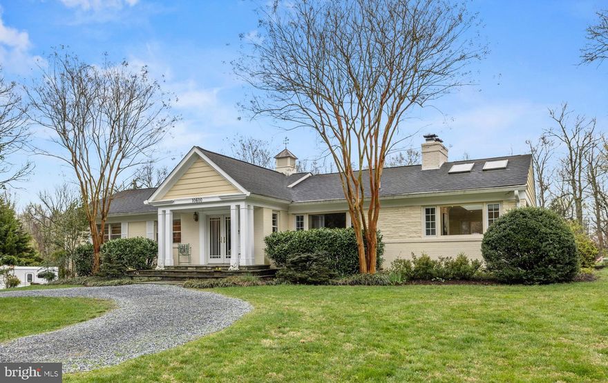 You must see this lovely farmette with main level primary suite that is nestled on 2.5 acres with fully fenced yard, swimming pool and private barn actively being used! The expanded and updated rambler is filled with natural light - the main level features excellent entertaining spaces including a family room addition with a 2nd wood burning fireplace with a walls of windows overlooking the private oasis of a yard! The expanded and updated gourmet kitchen features stainless steel appliances, an large breakfast area and has access to the deck with an amazing view of the pool & yard! The newly renovated primary suite features a spectacular view  from a bay window, separate sitting area, walk in closet and renovated bathroom just completed! The lower level features recreation room with the 3rd wood burning fireplace, a bedroom suite with full bath and great storage. Just a short drive to Potomac Village or Shady Grove Shopping areas this home in the Churchill school district  is perfectly located for all aspects of bucolic living!