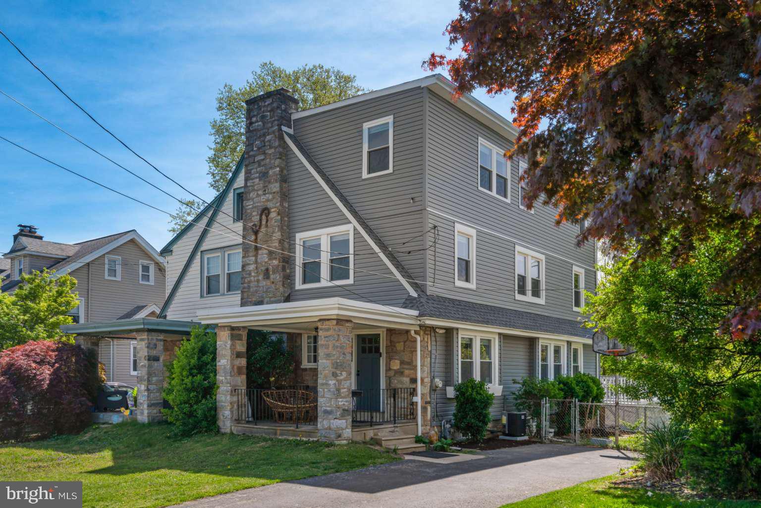 Your opportunity to home a beautiful and spacious "Havertown home" on a quiet picturesque street! Over 2000 sqf with 4 bedrooms and 3 bathrooms located in Oakmont neighborhood, one of Haverford Township's most desired locations. This home just underwent a fully renovation and a new addition to rebuild and expand the third floor in 2023. This home is a truly 3 story house, with each floor has the same area around 700 sqf. The new construction 3rd floor was designed to be a stunning master suite, with a wet bar, walking closet and a big bathroom with a Whirlpool Bathtub. The home has new roofing, gutters, downspouts (2023), beautiful new siding (2023), all windows and capping (2023), HVAC system (2023), a private driveway to fit 2 cars. Stepping up to the property, you can envision yourself sipping the morning coffee, swaying in the rocking chair, and enjoying the lovely views from your front porch! It is so peaceful. Enter the home and you will appreciate all the character and modern day charm it instantly offers. Step inside you will notice the natural lights pours into the space living room, with a wood burning fireplace, you can curling up on your couch and reading a good book, listening the crackling sounds from the fireplace. Walk into the formal dining room, you will find the large windows that you can sit in your dining tables and enjoy the views. Adjacent the dining room is the open kitchen, equipped with new steel appliances and granite counter top. The large island can be your breakfast bar. The large window above your kitchen sink bring you a tons of nature light and you can enjoy the view from the grass backyard and the new built deck while preparing food in the kitchen for your family. Walk out from the kitchen you will find a bathroom in the back, perfect for guest. There is also a back door open the the spacious deck. From the deck you can overlook your backyard, great for outdoor entertainment. From the kitchen, there is a door opens to the finished basement.With tile floor and abundant recess lights, you may use it as your work studio or maybe a play room. From the living room walk up to the second floor, your will find 3 spacious bedrooms and a hall bathroom. The door on the second hallway opens to the 4th bedroom—3rd floor, the whole story is your master bedroom. The home is conveniently located in the heart of Haverford Township just blocks to Haverford High and Middle School, Oakmont shopping district, popular bars and restaurants on Darby and Eagle Roads, the shops and restaurants on Brookline Blvd., the Haverford Library, the Skatium and the YMCA. Easy access to routes 1, 3, 30, 476 and 95. Short walk to Bus Rt. 100 Trolley and aprox. 2 miles from R5 Amtrak.