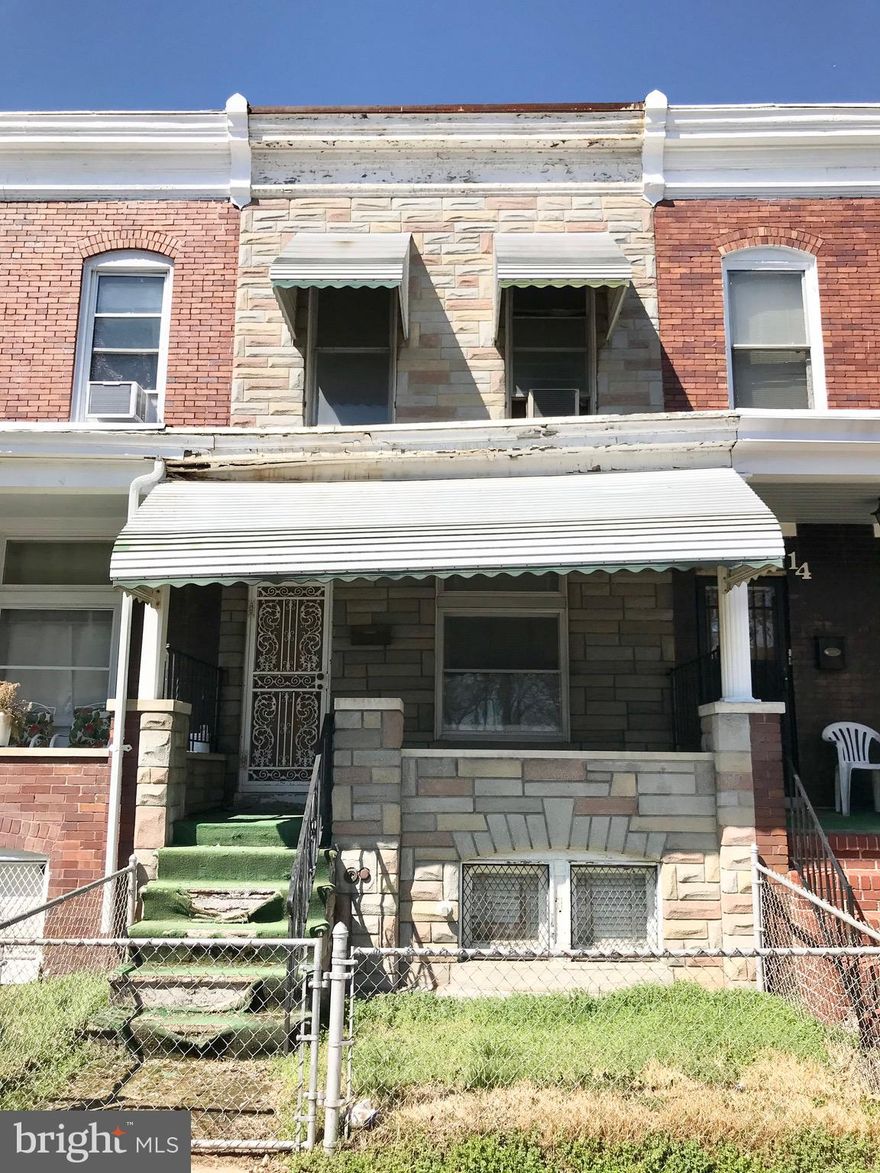 3 bedroom, 1 bath home in Baltimore City. Full renovation needed. Sold as-is. Cash buyers only. No wholesale deals or contract assignment.