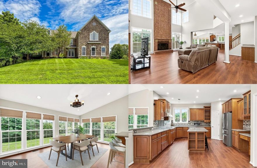 Nestled on a quiet cul-de-sac in the sought-after Jamison’s Farm community on the highly desirable DC side of Warrenton, this exquisite 5 bedroom, 4 full bath home has it all—location, a stately exterior with stone facade, inviting front porches, a 3-car side-loading garage, fully fenced backyard surrounded by majestic trees, beautiful new luxury vinyl plank flooring, decorative moldings, fresh neutral designer paint, 2 fireplaces, dual staircases, a gourmet kitchen and sunroom, and a luxurious primary suite creating instant appeal. An open floor plan, soaring ceilings, and an abundance of windows create a light and airy atmosphere and straddle the boundary between inside and out with effortless harmony. ****** Wide-plank hardwood flooring in the grand two story foyer welcomes you home. To the left, the living room features floor-to-ceiling windows that fill the space with natural light. Opposite the foyer, the banquet-size dining room is highlighted by a tray ceiling, wainscoting, and a frosted-glass chandelier adding refined flair. The gourmet kitchen will please the sophisticated chef with gleaming granite countertops, an abundance of custom upgraded 42” cabinetry, decorative backsplashes, an oversized island with bar-style seating, and stainless steel appliances including a ceramic cooktop with vented hood. The sun-drenched morning room with walls of windows is ideal for daily dining and gathering with family and friends, while the stunning two-story family room beckons with stacked windows and a floor to ceiling custom brick fireplace serving as the focal point of the room. A spacious main-level bedroom with a full bath is ideal for guests or multigenerational living, and a private library/home office, second staircase, and a laundry/mudroom complement the main level. ****** Ascend the stairs to the landing overlooking the family room below and onward to the gracious primary suite boasting a tray ceiling with lighted ceiling fan, walls of windows, two large walk-in closets, and a romantic 3-sided gas fireplace that shares its warmth with a separate sitting area offering a coffee/beverage station with wet-sink. The spa-like ensuite bath features a soaring cathedral ceiling, dual vanities, a sumptuous soaking tub, oversized glass enclosed shower, and spa-toned tile flooring and surround—the perfect retreat to start and end your day! Down the hall, a sunny junior suite enjoys a walk-in closet and private bath, and two additional bright and spacious bedrooms share a dual-entry bath with a quartz topped dual-sink vanity and tub/shower combo. ****** The walk-out lower level opens to the spacious fenced backyard and includes a finished large 6th bedroom/bonus room (5 bedroom septic), loads of storage solutions, and expansive space just waiting for your personal finishing touch including bathroom rough-in. With ample parking and a conventional septic system this home offers practicality. Located in a tranquil setting and ideally situated near top-rated schools, shopping, and Highway 29, this home delivers both elegance and convenience—truly a rare find in Warrenton.