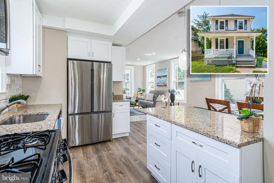 PICTURE PERFECT RENOVATION WITH 3 FINISHED LEVELS AND A LARGE YARD!  Features include an open floor plan with a spacious living room and separate dining area, designer kitchen with granite counters, ss appliances, & tile backsplash, upper level with 3 bedrooms and 1 full bath, fully finished basement with a 4th bedroom, 2nd full bath, and a family room, a large yard, and driveway parking.  Property is a full renovation with new kitchen, new systems, new A/C, etc. Pack your bags and move right in!