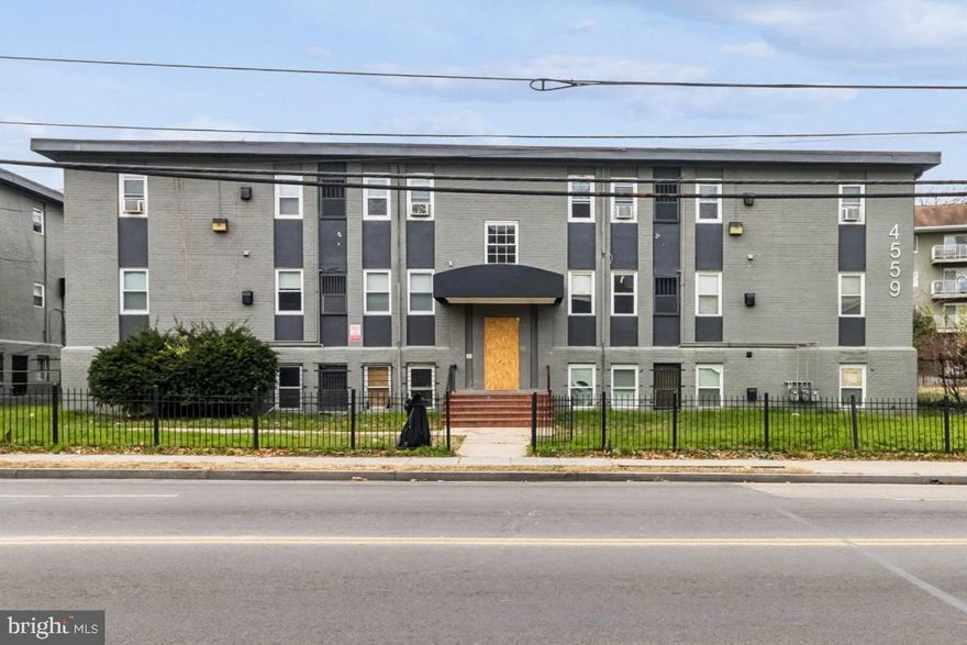 BANKRUPTCY SALE – Three building, 35-Unit Vacant Multifamily Property, 4559–4569 Benning Road SE and 4480 C Street SE, Washington, DC 20019, formerly Known as Bennington Apartments.

Offered for sale by Bankruptcy Trustee, 4559–4569 Benning Road SE and 4480 C Street SE comprise three adjacent multifamily apartment buildings located in the Fort Dupont neighborhood of Southeast Washington, DC.  Each of the three-level buildings contain four units per level, totaling twelve (12) units per building with one exception; 4569 Benning Rd SE has eleven (11) units and one basement level utility room.  There are thirty-five (35) rentable apartments overall, consisting of a majority of 2BR/1BA and some 3BR/1BA apartments.  A rear, surface parking lot with approximately 24 spaces serves all three buildings.  According to a recent third-party report, the property was built in 1965 and renovated in 2021, with approximately 25,434 rentable square feet, on a lot size of 28,485 SF (0.65 acres).  The units are said to average 700-800 SF, but we have not been able to verify the complete Bedroom and Bathroom count, nor Square Footage.

All three buildings will be sold together and are currently vacant and boarded, creating a rare opportunity for an investor or developer to execute a comprehensive renovation, repositioning, or redevelopment strategy without the challenges of in-place tenancy and resident relocation.

The property is located along the Benning Road corridor in the Fort Dupont area, a community that has experienced continued public infrastructure investment and neighborhood revitalization.  The location offers convenient access to mass transit, including the nearby Benning Road Metro station (Blue and Silver lines) just 0.3 miles away, multiple Metrobus stops within walking distance, and major commuter routes such as Benning Road, Minnesota Avenue, and East Capitol Street providing direct connectivity to Downtown DC, Capitol Hill, and major employment centers.  Recreational amenities include Fort Dupont Park, Kenilworth Park & Aquatic Gardens, and the Anacostia Riverwalk Trail.  Entertainment, dining, and cultural destinations in Capitol Hill, Navy Yard, and Downtown DC are easily accessible.

This offering represents a compelling opportunity for investors to acquire a sizable 35-unit multifamily asset with parking, strong transit access in Washington, DC, and no acquisition TOPA constraints.  All sales are subject to the approval of the US Bankruptcy Court and H. Jason Gold, Trustee.  TOUR DATES:  Wednesday, May 13, 11 am - 1 pm and Thursday, May 21, 11 am - 1 pm.