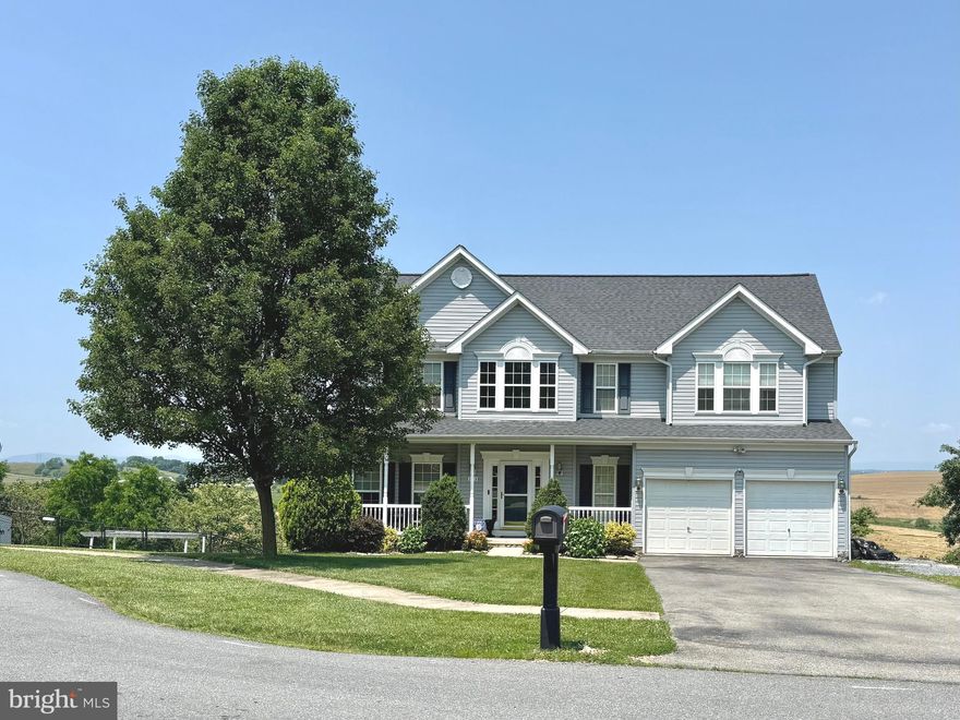 MUST SEE! 4 BR 3.5 FULL BATH COLONIAL TOTALING 3,602 SQ FT SITS ON .47 ACRE LOT IN CUL-DE-SAC IN SOUGHT AFTER WHISPERING HILLS COMMUNITY!  MAIN LEVEL OFFERS WOOD FLOORING THROUGHOUT! FAMILY ROOM HAS LIGHTED CEILING FAN W/ PELLET STOVE.  SURROUNDED W/ SPEAKERS THAT WILL CONVEY.  BREAKFAST ROOM SLIDER DOOR HAS ACCESS TO EXTERIOR REAR DECK! UPDATED KITCHEN HAS SS FRIDGE, ISLAND AND GRANITE COUNTERS.  SEPARATE DINING ROOM HAS DOOR ACCESS TO KITCHEN AND LIVING ROOM.  LIVING ROOM HAS A BUILT-IN BAR W/ COUNTER TOP THAT LIGHTS UNDERNEATH W/ A VARIETY OF COLORS AND SHELVES.  BUILT IN TABLES, GREAT FOR ENTERTAINING!! LAUNDRY ROOM HAS OVERSIZED WASHER AND DRYER W/ DOOR ACCESS TO 2 CAR GARAGE.  UPPER LEVEL PRIMARY EN-SUITE HAS LIGHTED CEILING FAN, CATHEDRAL CEILINGS AND HUGE WALK-IN CLOSET W/ WINDOW.  DOOR ACCESS TO PRIVATE BATHROOM W/ OVERSIZED TUB, SHOWER, DOUBLE SINK VANITY AND PRIVATE WATER CLOSET.  3 ADDITIONAL SPACIOUS BEDROOMS W/ CEILING FANS.  HALL BATHROOM W/ TUB SHOWER.  LOWER LEVEL HAS WRAP AROUND RECREATIONAL ROOM W/ SLIDER DOOR W/ ACCESSES TO EXTERIOR REAR PATIO.  NEW WATER SOFTENER AND WATER FILTER REVERSE OSMOSIS. HVAC 2024 AND ROOF 2020! ADDITIONAL AS IS EXTERIOR REAR WORKSHOP!  AMAZING YARD AND SHED. BREATHTAKING SUNSET VIEWS FROM DECK AND IN THE WINTER YOU CAN SEE THE WHITE TAIL SKI RESORT.  AS IS 2 CAR MANUAL GARAGE DOORS. SCHOOLS ARE IN SMITHSBURG SCHOOL DISTRICT!