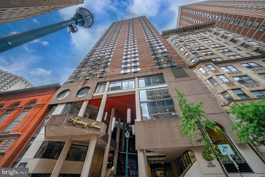 Welcome to this beautifully updated and spacious one-bedroom condominium at Academy House, ideally situated in the heart of Center City! Offering 861 square feet of well-designed living space, this home features a highly functional layout that combines comfort and style. Brand-new, sleek flooring runs throughout the entire residence, adding a modern touch. The updated kitchen is equipped with granite countertops, a stylish tiled backsplash, and new flooring—perfect for both everyday living and entertaining. The generously sized bedroom provides ample space for relaxation and storage. As an added bonus there is a separate storage unit included. Residents of Academy House enjoy an array of amenities, including a fully equipped fitness center, an aquatic center, a community room, and a 24-hour front desk for added convenience and security! A public garage is also located within the building, with parking available for an additional monthly fee (subject to availability). This prime location places you just steps away from Rittenhouse Square, as well as some of the city’s best dining, shopping, and public transportation!