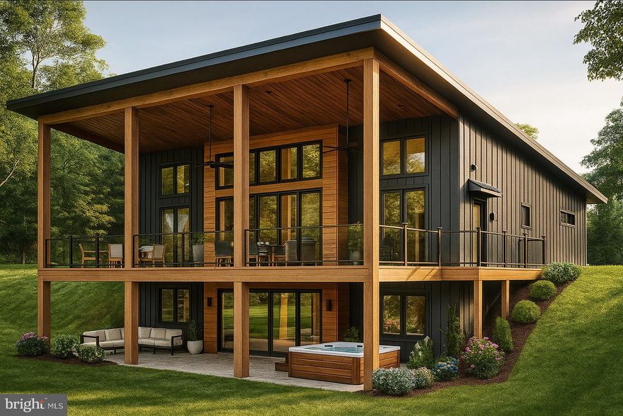 Discover a rare contemporary design that sets itself apart from anything else on the market. This thoughtfully crafted home features a modern, open-concept floor plan that embraces its wooded surroundings situated on 1.33 beautifully forested acres w nice level lot at end of a quiet cut de sac. Enjoy deeded access to several mountain lakes and the Shenandoah River, along with your own private island (yes, you read that correctly - a river island)! With those amenities, this is the perfect home to compliment the experience of mountain living in the heart of the Blue Ridge and Shenandoah Valley.   The layout is intentionally designed for flexibility—perfect for a full-time home, a stylish weekend retreat, or a high-performing short-term rental (pending county approval). The heart of the home is its bright, vaulted living space, where the kitchen, dining, and great room flow effortlessly together, anchored by an oversized island ideal for gathering. Expansive outdoor living areas—including an incredible fully-covered front porch and an impressive rear porch/patio to enjoy your private wooded oasis.  With its sleek lines, efficient use of space, and emphasis on modern natural living, this home offers a contemporary feel rarely found in this price point or area. A refined blend of comfort, style, and simplicity—this is mountain life, elevated - all in an excellent commuter location less than an hour from the metro area.   Lower level may be finished as an option, with theater room, office or custom configuration - or can be built with an optional garage.  The homesite sits on level ground with a gentle slope that will allow for a nice yard.   Work with our designer to create your dream - pick your own finishes and customize. Builder is financing the construction of this amazing home, so you can purchase with a standard loan, including 100% financing with no down payment (no construction loan needed)! Move in this summer! Select your own siding, shingles, flooring, counter tops and many other finishes!  Shenandoah Farms is a beautiful mountain getaway with many amenities including access to Lake of the Clouds, Spring Lake, deeded access and boat landing to the Shenandoah River, recreation areas, a community center all in the gateway to the Shenandoah National Park & Skyline Drive. Incredible wineries right up the street and close to G. Richard Thompson Wildlife Management Area with mountain biking, hiking and AT Trail access. Only a few minutes to Front Royal, and all the convenience of shopping, dining and entertainment. Numeric address is for listing purposes - does not correspond to GPS location or permanent address, which will be assigned near completion. Shown by appointment. - Contact Listing Agent - New Homes will not work with GPS. Agent/Owner. SEVERAL FLOOR PLANS AVAILABLE. 8 Month build time.