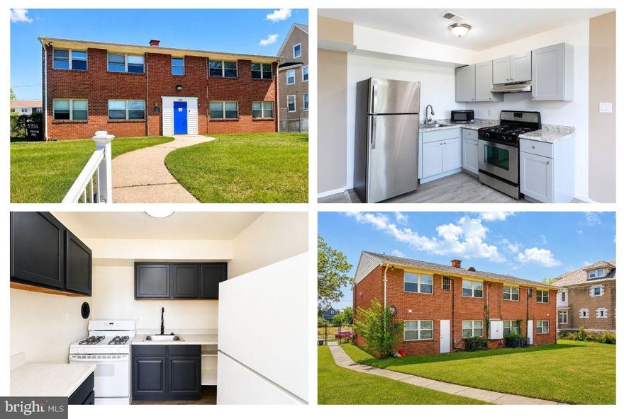 House hacking opportunity! Whether you're an investor seeking strong cash flow or an owner-occupant looking to offset your mortgage with rental income, this updated 4-unit property, with 1 leased unit and 3 move-in ready units, offers flexibility and an opportunity to earn an estimated $56,400 in annual rental income! Located on a well-maintained block just a stone's throw from the Baltimore County line, 3916 Maine Ave is a standout with its lush green yard and clean exterior presentation. The interior continues to impress. THE OCCUPIED UNIT : The tenant pays $1,100/month plus a $60 utility reimbursement, providing immediate income from day one. THE MOVE-IN READY UNITS : The remaining three units have been recently updated and are move-in ready. Each offers 2 bedrooms and 1 full bathroom, abundant natural light, modern LVP flooring, updated kitchens, modern appliances, improved bathrooms, and has its own individual furnace, AC condenser, and water heater. Projected rents for each of the vacant units is $1,200/month (see 3510 Milford Ave #12 which was a 2 bedroom, 1 full bathroom unit that leased for $1,200), bringing the property's estimated gross income to roughly $4,700/month, or $56,400/year. The versatility here is hard to beat! Live in one unit and use the rental income to offset your mortgage costs, create a multigenerational living arrangement with family while maintaining your independence, or lease all four units and maximize income. One of the vacant units is conveniently located on the main level, offering an option for single-level living, which isn’t easy to come by. To make the transition even easier, the owner already holds a 4-unit rental license and a lead free lead certificate for the occupied unit. Don’t let this one get away; schedule a showing today!