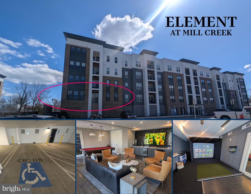 Just Reduced $14,000. Clearly a motivated seller is ready for you to take.
Welcome to The Element at Mill Creek, an exclusive 55+ community offering luxury, low-maintenance living just minutes from historic Annapolis. This stunning first-floor corner unit is filled with natural light from two sides, has 9-foot ceilings, and only one shared wall, creating a spacious and private living experience. 

Designed for comfort and convenience, this two-bedroom, two-bath home plus a large study boasts modern finishes like Timberlake cabinetry with crown molding, stone countertops, recessed lighting, and Samsung stainless steel appliances. The spa-like bathrooms feature DalTile floor-to-ceiling wall tile with shower niches, and the living spaces showcase elegant plank flooring with customizable features such as LED mirrors and barn doors.

As part of The Element at Mill Creek, residents enjoy resort-style amenities, including a state-of-the-art fitness center, golf and sports simulator, walking trails, and multiple indoor and outdoor social areas. Pickleball courts and a dog park are coming in the upcoming months, adding even more to this vibrant community. Secure entry, optional garage parking, and proximity to downtown Annapolis further enhance the appeal.

Included with the sale is Garage Parking Space #31, now a $25,000 value, offering added convenience and security.

Don’t miss this opportunity. B4-Alt is said to be the most popular floor plan in the community and all 16 units of buildings 1C and 2B are sold out. This is also the largest of the 2-bedroom units. *Builder claims 1723 sqft though published taxed sqft is less. Buyer to confirm which may be accurate.