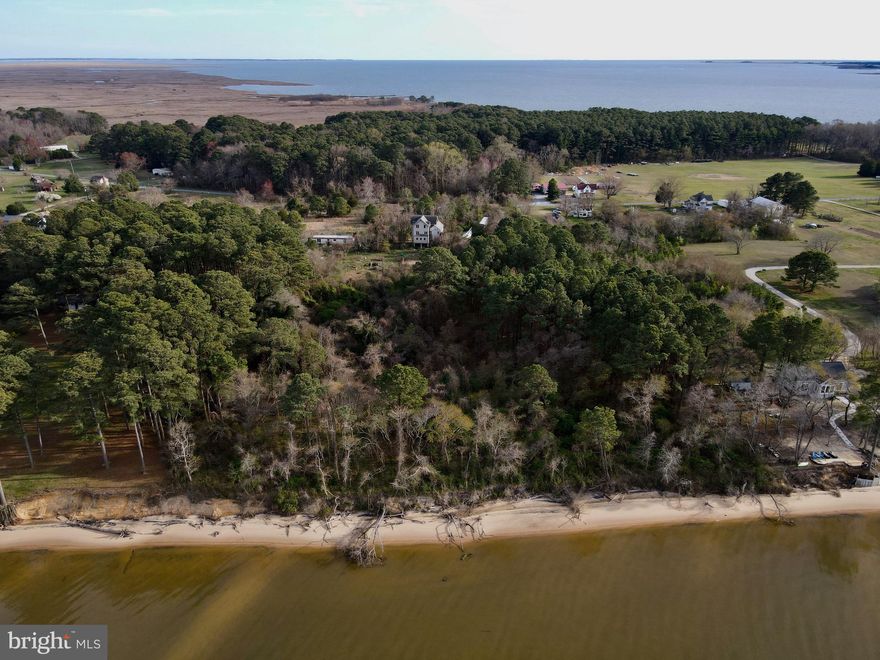 WATERFRONT - Great opportunity to own this 3.05+/- acre partially wooded, high lot with beautiful water views of Fishing Bay. Build your dream home here and enjoy boating & fishing right in your backyard. House on property is of no value and being sold as-is, where-is. Call for more details!