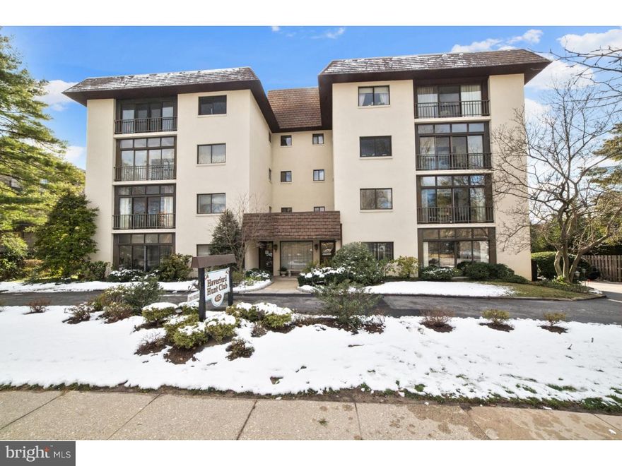 MUST-SEE, newly-renovated, large and sunny unit at the exclusive Haverford Hunt Club Condominium, across from Merion Cricket Club and very close to train station Haverford Square!  Spacious 3 BRDRM, 2 FULL BATHS.  BRAND-NEW kitchen features self-closing, white cabinets, all stainless steel appliances, granite countertops, new lighting, beautiful floor and backsplash tiles. Large living room leads into dining area, both with hardwood/parquet floors. Bonus, enclosed sun room/balcony off the dining and living rooms. Updated features and fixtures throughout.  Freshly painted, large bedrooms with new ample closet space and new carpeting. Master bedroom has large WALK-IN CLOSET and gorgeous RENOVATED MASTER BATH with double sinks!  Hallway bath also renovated and beautiful! New paint and carpeting throughout. Washer and dryer included in unit.  New electric panel and hot water heater.  Well-maintained building features a new roof and elevator and hallway renovations in the works. Dedicated covered garage parking and extra storage locker. The property is within easy walking distance to public transportation (e.g., Haverford train station), shopping, schools, and Haverford College's fabulous walking trails. There's really nothing this apartment is missing!  With so much space and many conveniences,