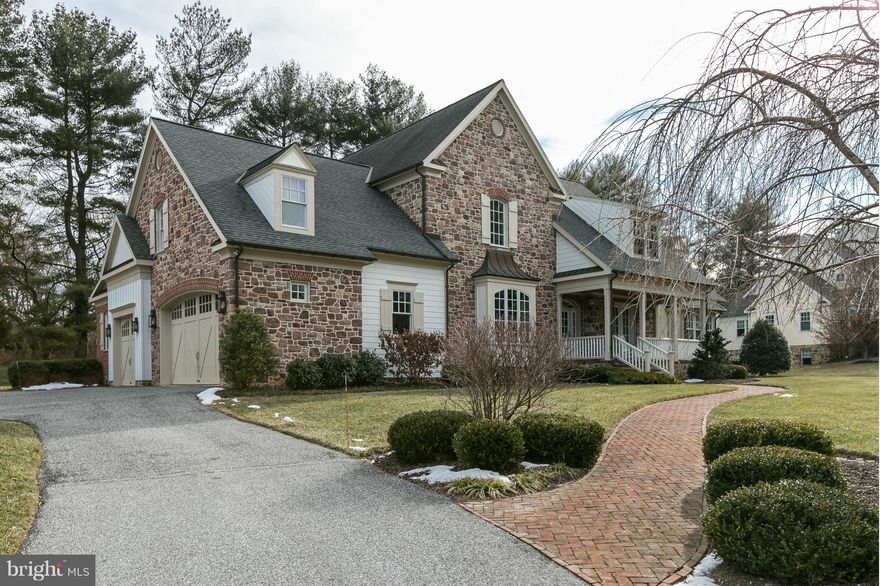 Extraordinary 2004 5+BR, 4 Full/ 3 half BA, 3FP's luxury stone home on private lot. Finest quality materials and finishes, custom cabinetry & built-ins. interiors by Hall & Co, custom lighting by Jones Lighting, gourmet kitchen w/Viking Range and custom granite countertops,1st floor MBR w/spa BA, 4 add'l 2nd floor BR's,3 BA's, Fully finished LL w/FP, Home Theatre, & Home Gym/BR6, Backup generator