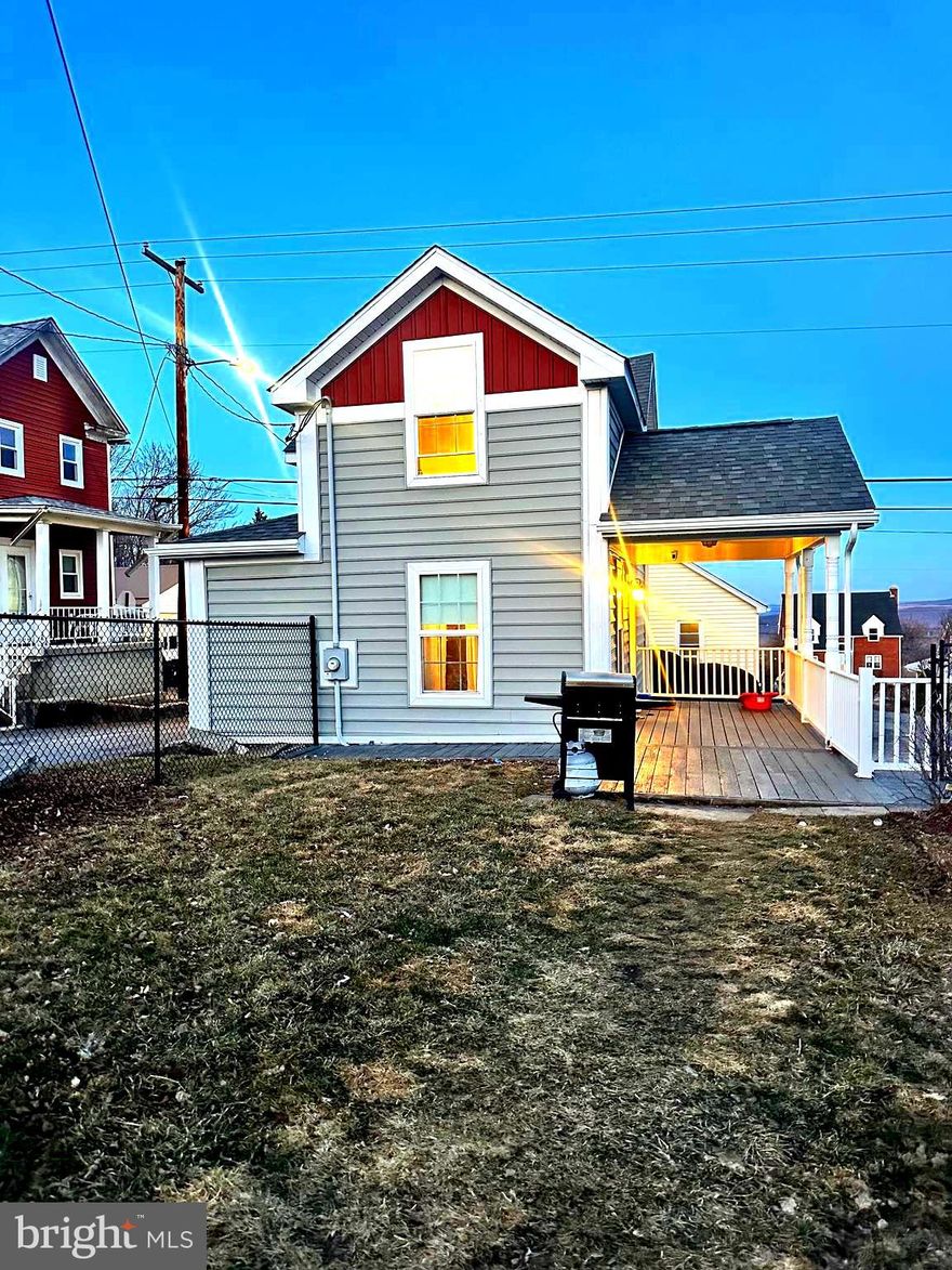 When you walk into this home, you will not want to leave. It is designed with love, style and is so cozy! The house was completely remodeled in 2021 with new siding, new roof, replacement windows, new plumbing, and a new furnace. You enter into the dining area then step up into the modern kitchen. The living room is off to the side and upstairs features two bedrooms with a full bathroom. There is a full basement where the laundry is located and there is plenty of room for storage. 

Did I mention the deck, fenced in yard and 2 car garage!! The garage could be used to pull 2 cars in but also  could be used as a "man-cave" and for storage. 

It is close to Main Street and within walking distance to all the amenities in Frostburg!
