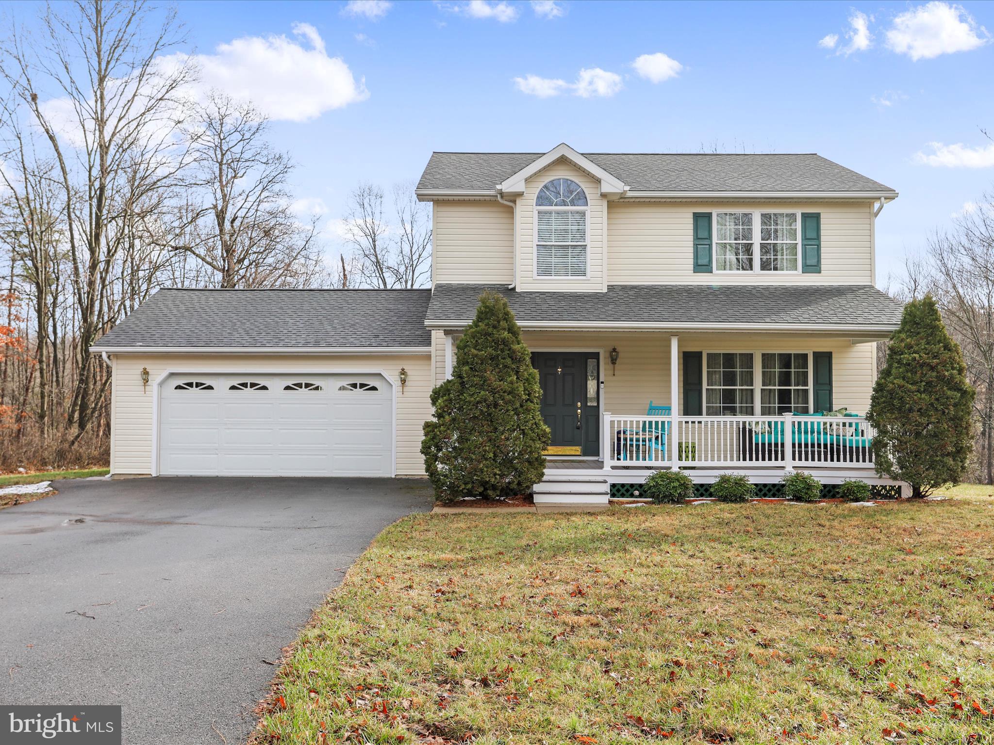 Welcome to your dream home! just minutes from Berkeley Springs WV and the Cacapon State Park. This charming residence, built in 2007, offers a perfect blend of modern comfort and inviting warmth. Nestled on a 0.87-acre lot at the end of a peaceful cul-de-sac, this property boasts a beautifully cleared yard adorned with mature trees, providing a serene backdrop for your outdoor activities. The upgraded countertops and modern stainless appliances that make cooking a delight. The home features three spacious bedrooms and two and a half bathrooms, including a luxurious primary bath, ensuring ample space for relaxation and privacy. The interior is enhanced by a mix of maple hardwood, soft carpet, and ceramic tile flooring, the ceilings have crown moldings that create a cozy yet sophisticated atmosphere throughout. Enjoy the convenience of a fully finished basement that includes a spacious family room and indoor spa area. Outside, unwind on the inviting deck or covered front porch, where you can soak in the tranquil views of your wooded surroundings, there is even a fire pit area for those cool evenings outdoors. With an attached two-car garage featuring a front entry so parking is a breeze. Originally built for the builder and owned by an engineer you can be assured of the quality and meticulous upkeep! This property is not just a house; it’s a place to create lasting memories. Don’t miss the opportunity to make this exceptional home yours!