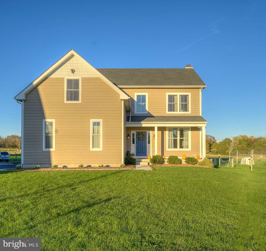 What an opportunity to live on a bucolic 55-acre Bucks County farm property complete with bank barn and beautiful, panoramic views for every season - but with all the latest amenities to make life comfortable.  Warm and inviting modern farmhouse style home just built in 2014.  Sun pours in farmhouse style Anderson windows.  HardiePlank siding.  Timeless, white shaker kitchen with granite countertops and stainless appliances.  Full stone fireplace wall.  Lovely barn door leading to living room.  Gorgeous hardwood turned staircase.  Spacious laundry room with tiled, walk-in pet shower.  Nine foot ceilings throughout first floor and also in the full basement - ready for your finishing.  Upstairs offers 4 bedrooms and 2 full baths.  Primary bedroom is expansive with a large sitting room with many potential uses.  Plus, a fully tiled en suite with walk-in shower, double sinks, and plenty of tidy cabinet storage.  Oversized 2-car attached garage.  Plus, 2400 SF detached garage/workshop styled to compliment the home, with room for work, farming, or play...or all of that!  Barn has endless potential.  So much space to spread out and - opportunities for a lifestyle of farming or leasing to farmers, raising animals, or simply enjoying the privacy, peace, and nature.  The sun rises to the back of the home and sets in the front.  With the panoramic field views, rainbows are a common sight!  Builder's personal residence.  Fifty acres are part of Plumstead Township Preservation plus reduced taxes as part of Act 319.  Don't miss your chance at this rare offering!