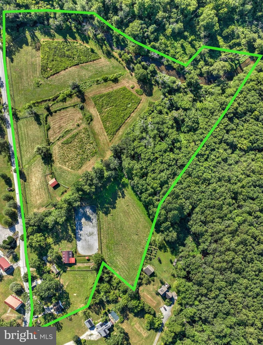 “18 ACRE FARMETTE – Farm House – Barn – Shop/Garage – Honey Brook – Morgantown – Elverson Area”.  Country farmette featuring an early 2 ½ story farm house w/1664 SF, eat-in kitchen w/appliances, family/living room w/stone walk-in fireplace, updated 32x7 sun porch, laundry, 3 bedrooms, 2 baths, master bedroom w/cathedral ceiling w/skylights, attic, basement & oil forced air heat.  OUTBUILDINGS: Pole type horse barn 36x50 w/7 horse stalls, wash room, separate 22x16 tack building, 2 car garage 32x36 & run-in shed & 100x200 outdoor riding ring all on 18 ACRES m/l w/approximately 12 acres fenced pasture, balance woodland, Brandywine Creek frontage, on-site well & septic system. Zoned R-1 Ag/Residential. NOTE:  After 19 years, owner is downsizing & serious to sell.  Convenient rural location. Abundant deer.  Minutes to Honey Brook, Morgantown & Elverson w/easy access to Rt. 82, Rt. 340, Rt. 30 & Rt. 322.