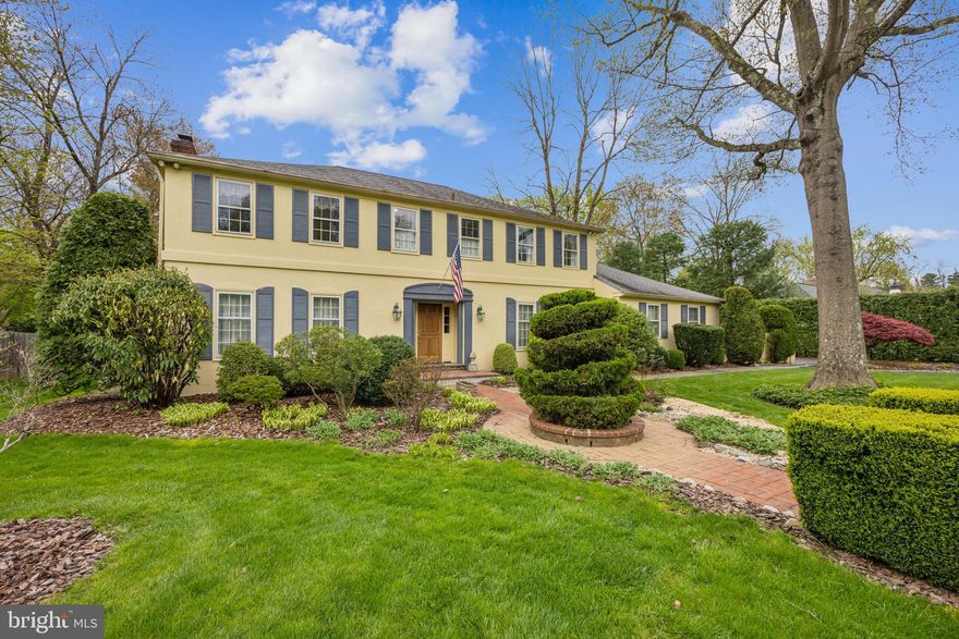 Welcome to your Private Oasis in Bryn Mawr! This Colonial home is nestled on 1.024 acres of beautifully landscaped and manicured land, and offers 5 Bedrooms and 3.5 Bathrooms. Enter the grand foyer which leads to a formal Sitting Room with a cozy fireplace which is adjacent to the formal Dining Room. You'll find a second fireplace in the Great Room outside of the sunny eat-in Kitchen. The Kitchen features stainless-steel appliances with double ovens and an Anderson sliding door that opens the back yard, where you can combine your indoor-outdoor living. The Primary Bedroom has a private bath, and the additional bedrooms which share a hallway bath. Follow the creek while you stroll the grounds of your home! Entertain or relax on the expansive outside Terrace with retractable Canvas Awning. This is a must see! And won't last long! Convenient to the Bryn Mawr shopping and dining!