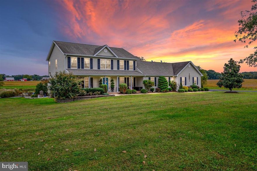 Welcome to 704 Burrisville Rd in Centreville, MD! This gorgeous home is sitting on 1.88 acres of privacy and gorgeous country views.  As you pull up to this home, you will notice the long driveway that has plenty of space for cars, boats, RVs, campers, etc.  As you walk up to the front of the home you are greeted with mature landscaping and a relaxing, cozy front porch, perfect to sit out on and enjoy your Eastern Shore evenings.  As you walk into the home, you will notice a wide open floor plan with gleaming hardwood floors throughout the main level and the upstairs.  To the left of the foyer is a huge main level office, playroom, or whatever you need this space for, it's possibilities are endless.  As you come back to the foyer you can't help but notice the gorgeous, renovated kitchen.  The granite countertops are stunning and the upgraded backsplash is the perfect selection.  The kitchen offers a stainless farmhouse sink, upgraded cabinets and new stainless steel appliances.  The kitchen is all open to the living room that boasts a gas fireplace and the gorgeous country views from every window.  Moving back towards the kitchen, there is a breakfast bar that is open to the dining room.  Off of the dining room is the massive family room that offers the perfect space to entertain or spend time with the whole family.  Off of the family room you will enter into the in-law suite.  This space offers a full living room, full kitchen, bedroom, full bathroom and private entrance, all with access to the main house.  Moving upstairs you will find brand new carpet on the stairs, a large hallway and hardwood floors throughout all the bedrooms.  Each bedroom is oversized and the closet space is enormous.  Moving into the master suite you will find plenty of space for all of your furniture and a custom closet like you have never seen before!!! This closet is a dream come true! Moving into the master bathroom you have double vanity, tile floors, soaking tub, and stand up shower.  Now to one of the best parts of this home, the exterior!!! Offering 1.88 acres with no neighbors around, backing to a farm, and an in ground pool, this home is the perfect Eastern Shore setting!!! Enjoy all of your days on the large deck all overlooking your in-ground pool with a gorgeous backdrop.  There is mature landscaping around the pool offering the most amazing relaxing setting.  The detached garage is the perfect location to store all those toys!!! This home is a must see!!! The perfect location, close to town with NO town taxes, shopping, restaurants, parks, marinas, beaches and more!! This one is a 10!!