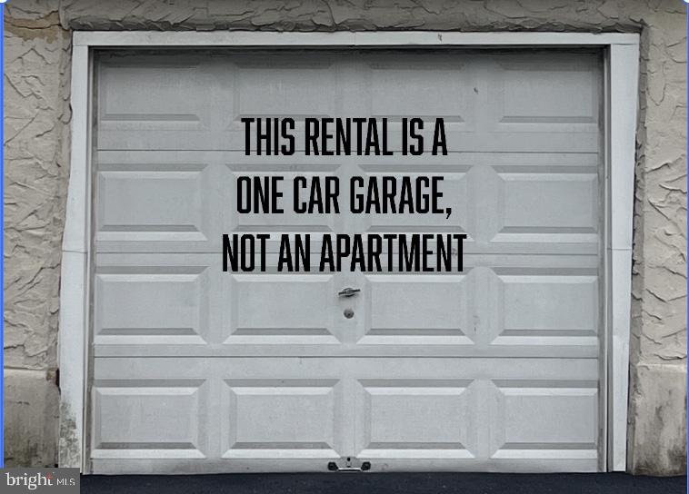 ONE CAR GARAGE FOR RENT in Elkins Park. This is ONLY A GARAGE, NOT AN APARTMENT. Power available! There is additionally a two-car garage next to it which is also for rent for $500.