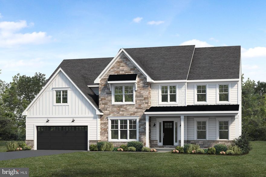 UNDER CONSTRUCTION – AVAILABLE THIS SUMMER: Designer details abound in this stately 2-story home with craftsman style exterior and a welcoming front porch. A 2-car garage leads to the mudroom with built-in lockers and a large pantry and closet, perfect for storage. To the front of the home is a private study and dining room. A convenient butler’s pantry lays between the dining room and the open kitchen with quartz countertops, tile backsplash, upgraded stainless steel appliances, and a large center island. The sunny breakfast area provides access to the spacious rear deck, perfect for entertaining. Adjacent to the kitchen is the 2-story great room featuring a cozy gas fireplace with a trimmed surround that extends to the ceiling. Tucked away from the main living area is a guest bedroom and full bathroom. Upstairs, the well-appointed owner’s suite with a cathedral ceiling boasts a private bathroom with a freestanding tub, two separate vanities, a tile shower, and an oversized closet. Also on the 2nd floor are 3 additional bedrooms with walk-in closets, 2 full bathrooms, and a convenient laundry room.