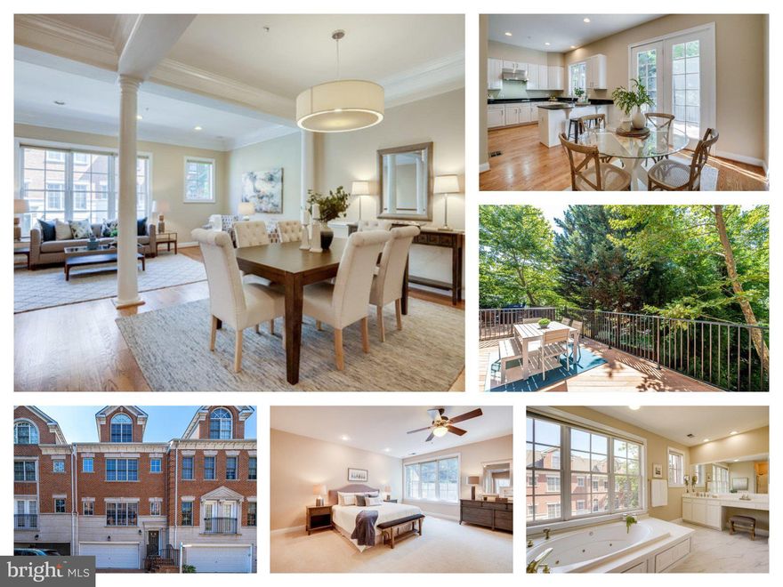 Move-in Ready 4 Level Townhome steps to downtown Bethesda!
This Townhouse offers an inviting open floor plan with 2 story foyer, refinished hardwood floors throughout the main level, and new light fixtures throughout. Separate Living Room and Dining Room with beautiful crown and chair molding. Eat-in Kitchen offers granite countertops, a peninsula island with seating for 2, newly refinished cabinets, double oven, a cooktop, a big pantry closet, and a breakfast area with access to the large and private balcony. Conveniently located Half Bath on this main level. The upper level features a spacious Owner’s Suite with a large sitting room and 2 XL walk-in closets and
Owner’s Bath with separate shower and large soaking tub, 2 brand new vanities, separate toilet room, extra linen closet, and new tile flooring. The 4th level has 2 generously sized Bedrooms with good sized walk-in closets and a 2nd Bathroom with a double sink and tub/shower combo.
The WALK OUT Rec Room hosts a cozy fireplace with brick wall and ample space for entertaining and easy access to the private backyard. Separate Laundry Room with extra storage closet and utility sink. The lower level has another Half Bath - great for everyday living & entertaining. Spacious 2 car garage with driveway and street parking for guests. This classic brick front colonial, greets you with unbeatable curb appeal - this home has it all!
Great location! Just minutes to Downtown Bethesda! Lot’s of fun activities are planned throughout the year like Taste of Bethesda and a Summer Concert Series - and SO much more! Downtown Bethesda's restaurants offer a diverse cuisine and is home to numerous fashion boutiques, home design shops, art galleries, salons and community services AND the home is just 0.4 miles to Medical Center Metro Station.