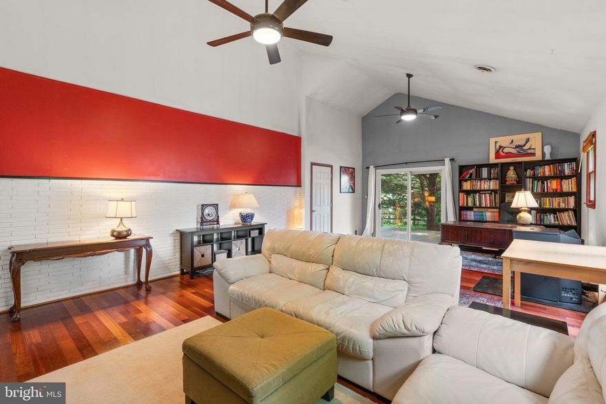 Welcome to this charming one-level home nestled in the highly sought-after Knollwood community. The spacious kitchen features abundant cabinetry and a convenient breakfast bar, perfect for casual dining. An expansive living room showcases vaulted ceilings, rich cherry hardwood floors, and an abundance of natural light. Enjoy additional space in the separate family room—ideal for entertaining or relaxing. Generously sized bedrooms and ample storage throughout offer both comfort and functionality. Step outside from the living room to a private deck and fenced yard—great for outdoor gatherings. Additional features include a private parking pad and a detached storage shed. Don’t miss your chance to own this beautiful home in a fantastic location! Minutes from Towson University, the library, mall, and tons of restaurants and shopping! Stoneleigh School District! Roof '22! AC '23!