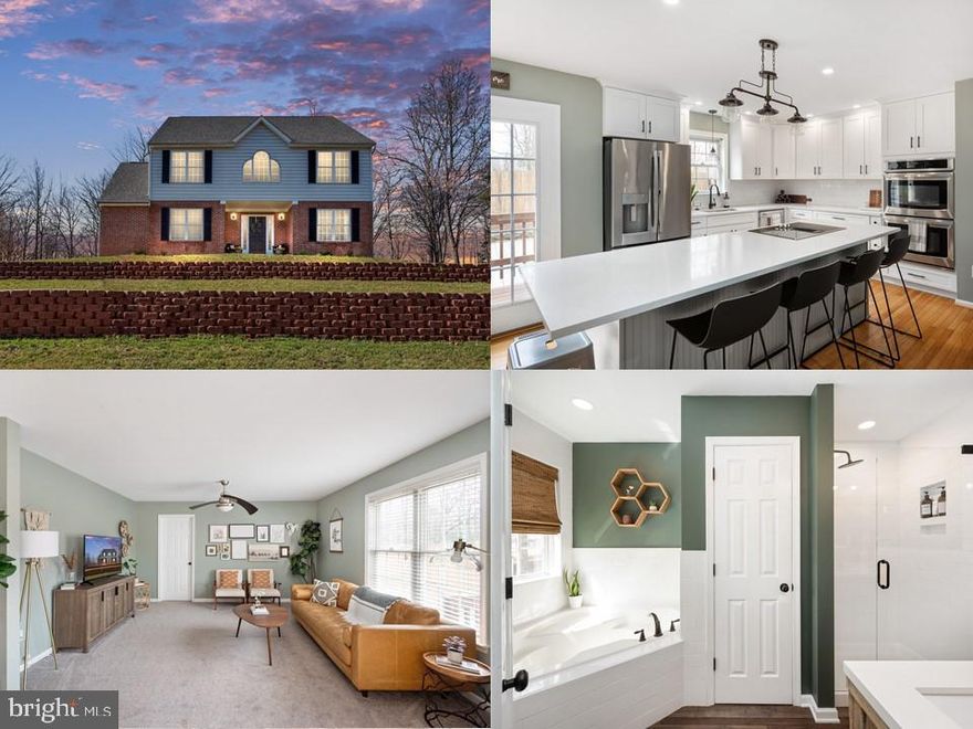 Updated and meticulously maintained home nestled in a cul-de-sac with no HOA fee! Home boasts a spacious entryway with hardwood floors and fresh paint. Enjoy your sitting room, dining room, family room, office, and updated gourmet kitchen all on the main level! Gourmet Kitchen was recently updated with new cabinets, quartz countertops and new stainless-steel appliances to include double wall oven, cooktop, and dishwasher. From the main level walk out onto your dream patio for entertaining and recreational use. Upstairs has a spacious landing, large laundry ROOM, updated hall bath and 4 spacious bedrooms. The master suite has a walk- in closet and updated bathroom with a stand-up shower, soaking tub, and double sink! Your fully finished walk up basement has a 5th ntc bedroom, full bathroom, and space for second family room, rec room, movie theater, or work out room and 3 car garage for ample storage!! This home has SO much to offer! Must see!!