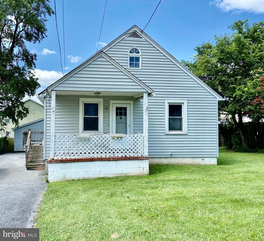 Single Family Cape Cod Howard County, MD at a crazy low price.  The property has a large level lot with an amazing detached garage. Large off-street driveway with parking and shed.  The property also has a particle fence yard, a small deck off the driveway leading you to the kitchen and stairs to upper level, a deck off of the mud room, and a front porch to watch the sunrise. The porch has an area to add a ramp back on if you like.  Home is being sold as is and just needs your special touches ...New HVAC installed in 2019, 2022 New Gas Hot Water Heater, 2023 New Washer and Dryer (barely used). The home has gas heat and cooking, public water, and sewer....Main level - Living Room with great light and hardwood under carpet, bedroom, kitchen with door to side deck and driveway, full bath with shower and soaking tub, and mudroom with washer/dryer with sliders out to the back deck. (why no FHA, need the side stair to be finished, wood is there to complete)....Upstairs- 2 Bedrooms...Downstairs Basement that has been finished and just painted- 2 finished rooms, full bath, and workshop room with another washer and dryer hook up and celler walk out to the driveway. Don't wait to see this one, will go fast.
