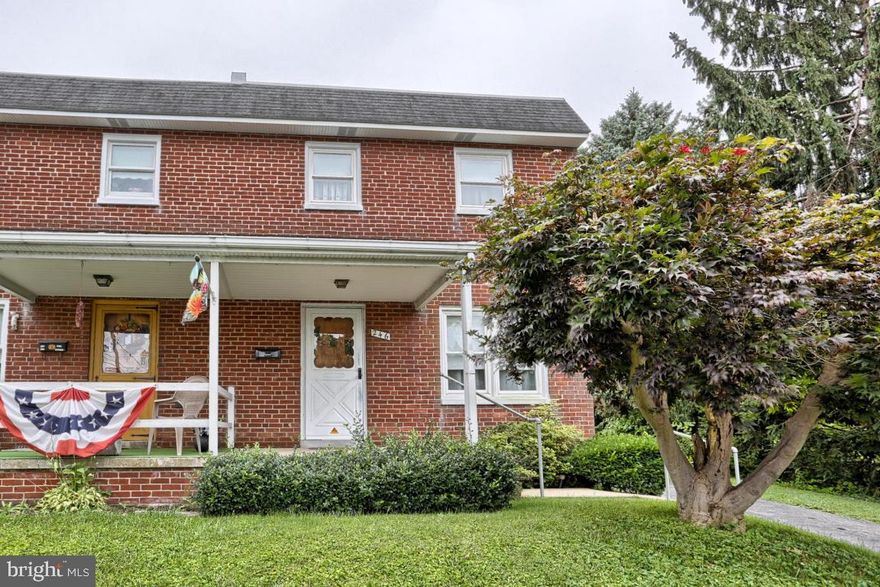 3 bedroom brick semi detached home in Lancaster.  Kitchen with breakfast bar, hardwood floors and partially finished basement. Rear covered patio with gas grill leads to backyard with storage shed. 2 off street parking spaces and convenient location.