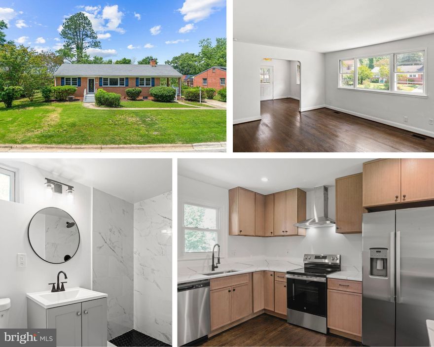 This spacious 5-bedroom, 3-bathroom newly renovated residence boasts a versatile and bright living space. Step inside to find a warm and inviting atmosphere, highlighted by hardwood flooring throughout the main level. The gourmet kitchen features upgraded countertops and new stainless steel appliances, making it a delight for any home chef. The main level has 3 generously sized bedrooms and two full baths. The fully finished basement offers additional living space with a rec room, 2 additional bedrooms, a full bath and plenty of storage space. This is a great, versatile space, with brand new flooring, a fireplace, a walkout to the back yard, laundry hookups and a new utility sink. Outside, the property features a concrete driveway with ample parking for guests, a beautiful covered side porch, and a large flat back yard. Conveniently located near public transportation options, this home ensures easy access to the surrounding area.