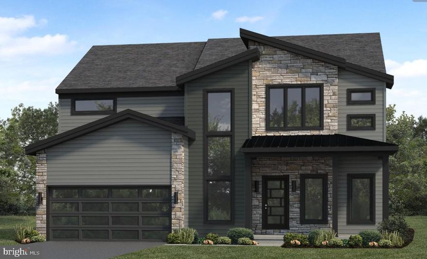 UNDER CONSTRUCTION – AVAILABLE THIS SPRING: New contemporary home features a welcoming front porch, stylish modern exterior, and open living spaces. The garage opens to a mudroom complete with a large pantry, powder room, and a built-in bench with coat hooks above. The first floor boasts durable vinyl plank flooring and 9’ ceilings. To the front of the home is a flex room that can be used as a study, living room, or other versatile space. The kitchen is well-appointed with quartz countertops, a tile backsplash, and enhanced cabinetry, and stainless steel appliances. Adjacent to the kitchen is a sunny dining area with access to the rear patio, perfect for entertainment or relaxation. The comfortable family room is warmed by an electric fireplace with floor-to-ceiling stone and has plenty of natural light. On the 2nd floor, the owner’s suite features an expansive closet and a private bathroom with a tile shower and double bowl vanity. Down the hall there are 3 additional bedrooms, a full bathroom, and a convenient laundry room.