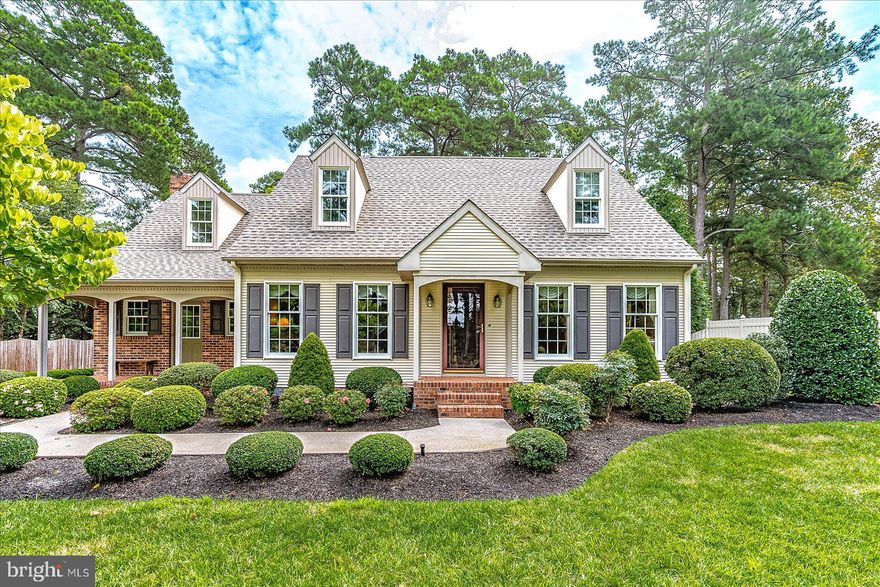 Absolutely charming and move-in ready, this 2523 SF, 4 bedroom, 2.5 bath cape cod w/ full back dormer is filled with natural light and wonderful 1st floor living spaces that include a formal living room and dining room w/inviting French door entrances, a cozy study/den with built-in bookcase, a spacious eat-in kitchen w/ stainless appliances, pantry, sliding door deck access and is open to the step-down family room w/ deck access, a masonry fireplace w/ gas log insert and leads to a secondary front entrance just off the half bath and laundry room. A hardwood staircase leads to the bedroom level w/ hardwood flooring throughout, a spacious primary bedroom w/ vaulted ceiling, 2 closets and private updated bathroom, 3 additional bedrooms, and an updated hall bathroom. Other features include a 2-car garage w/ walk-up attic, paved driveway, a brick patio and walkway, fenced back yard, in ground irrigation w/ private well, separate well serving the dwelling, public sewer, NEW ROOF SHINGLES INSTALLED ON THE HOUSE IN 2023 (complete tear-off) and NEW ANDERSEN REPLACEMENT WINDOWS INSTALLED IN 2022. Conveniently located minutes from Downtown Salisbury, SU and area dining and shopping, this is just the place to call home! No city taxes.