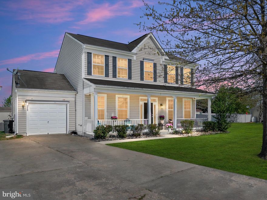 Get ready to instantly love this Charming 3 Bedroom, 2.5 Bathroom Colonial perfectly nestled on a spacious corner lot that backs to wide open farmland—offering the best of both privacy and community. Enjoy morning coffee on the inviting front porch and summer evenings on the large back patio. Plenty of yard space to kick a soccer ball, take shots in a lacrosse net, swing on the playset or let the furry friends roam. Inside, you'll find a traditional layout featuring a formal dining room, cozy living room, and a versatile space for a playroom, home gym or office. The kitchen is the heart of the home with its center island, space for a dinette set and great flow between the indoors or outdoors - excellent for entertaining! Head upstairs to a huge primary suite with two large walk-in closets, oversized full bathroom with dual sinks, corner soaking tub and walk-in shower. Two ancillary bedrooms share a full hallway bathroom and convenience is key with an upper level laundry room! The Community of Mill Village offers sidewalks, street lights, picnic area, playsets and basketball courts, without any HOA restrictions or fees!! Plus, you're just a short walk from town amenities—including a community pool, tennis courts and pickleball —making this the ideal spot. A short drive to Galena, Chestertown or Middletown, Delaware!! Don’t miss your chance to call this home!!