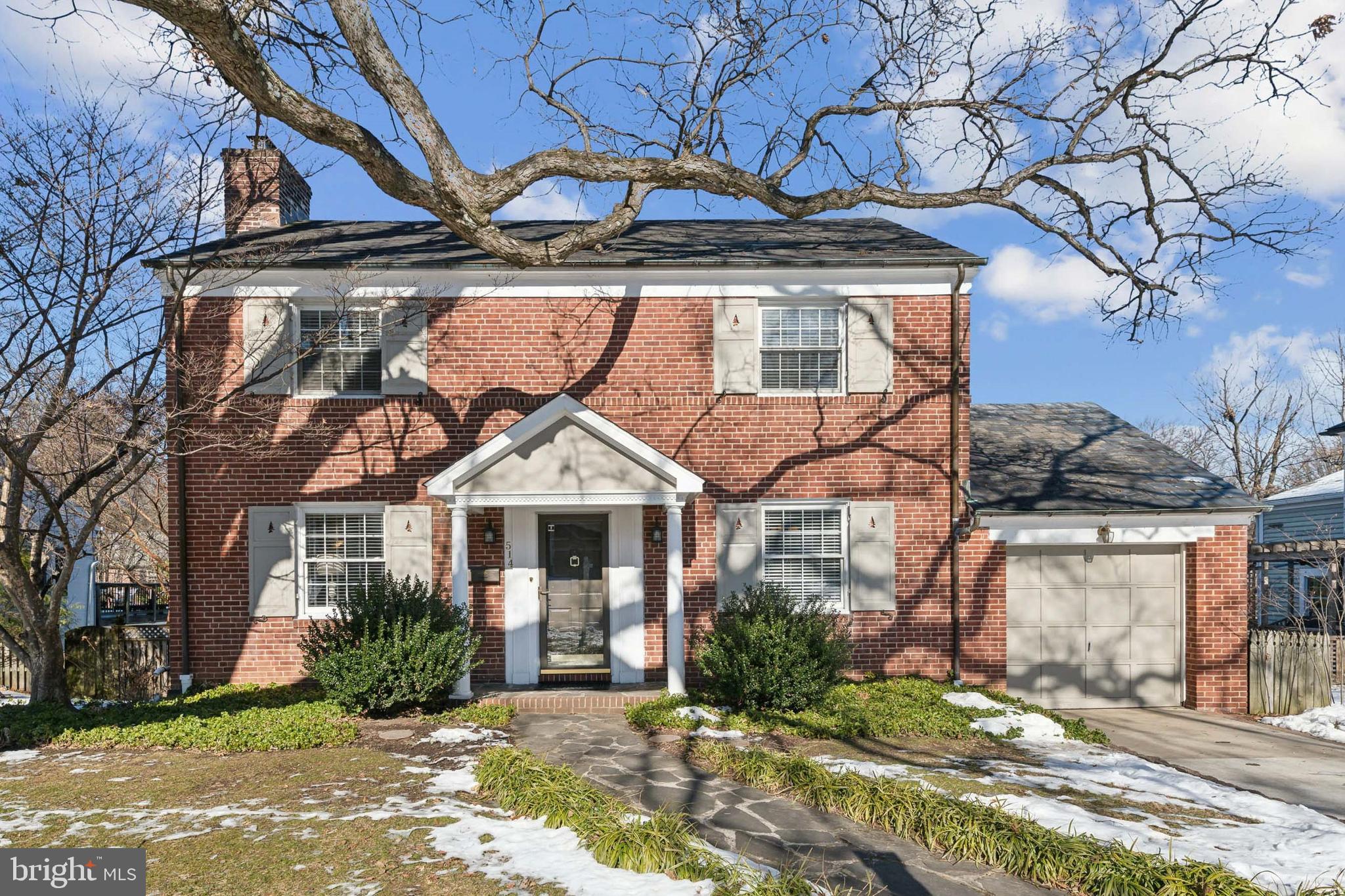 Multiple Offers received.
Welcome to 514 Yarmouth Road, a charming three-bedroom, 2.5-bathroom brick colonial located in the heart of the highly sought-after Wiltondale neighborhood. This meticulously maintained home offers a traditional yet inviting layout, perfect for comfortable living.
As you step inside, you are greeted by a welcoming entry area with a spacious coat closet. The large living room features a wood-burning fireplace with a classic wood mantle and crown molding, creating a warm and elegant atmosphere. The formal dining room is accented with chair rail and crown molding, adding a touch of sophistication. The updated and expanded kitchen boasts cherry cabinets, quartz countertops, stainless steel appliances, recessed and under-cabinet lighting, a breakfast bar and table space. A built-in desk area and pantry complete the kitchen’s thoughtful design. Off the living room, you’ll find a year-round den or sunroom with a sliding door that opens to a deck leading down to a patio and a beautifully landscaped, private, fully fenced backyard. A powder room is also conveniently located on the main level.
Upstairs, the home features three generously sized bedrooms, including a primary bedroom with a walk-in closet. The completely updated hall bathroom includes a tub and shower combination, along with a towel warmer. Storage is plentiful with both a linen closet and a cedar closet on this level. The walk-up attic offers a cozy finished space, perfect for a reading nook or play area, along with additional storage in the unfinished section. The lower level is a versatile space designed for both relaxation and productivity. A spacious family room includes built-ins around the TV area, recessed lighting, engineered wood flooring, and a built-in desk area suitable for a home office. There is also a hobby or exercise room ( or potential space for overnight guests!) , along with a full bathroom featuring a shower stall and additional storage. The laundry area offers a cedar closet and direct access to the backyard. The unfinished portion of the basement currently serves as a workshop, providing even more functionality to the home. Outside, the property includes an attached one-car garage with direct access into the kitchen, a concrete driveway, a stone walkway, and a slate roof complemented by copper gutters. The professionally landscaped yard and high quality replacement windows enhance the home’s curb appeal, while the private backyard provides the perfect space for outdoor entertaining or quiet relaxation. The front yard is also home to the "symbol of Wiltondale" - a large majestic white oak tree; listed on the DNR MD big trees website.
This home seamlessly combines timeless charm with thoughtful updates, all within the vibrant and welcoming Wiltondale community. Don't miss this opportunity to start living the Wiltondale Lifestyle in 2025! Private showings; by appointment only.