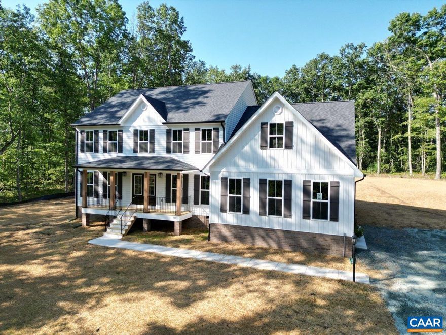 Less than a mile from I64! The Rivera is under construction with completion estimated late summer. The photos are a similar completed home. This one features a Finished Bonus Room, 1st Floor bedroom and Flex Room/Office, 2nd Floor Owners' Suite w/ 5ft Ceramic Tile Shower, Transom Window, Double Bowl Vanity, & Tile Floors, plus 3rd bedroom and spacious Loft. Addt'l features include main level Laminate Floors, Gourmet Kitchen w/ Stainless Appliances, Wall Mounted Microwave & Vented Gas Range, Open Shelves, 42" Wall Cabinets, Quartz Counters, Island w/ Seating Overhang, Farmhouse Sink, walk-in Pantry, Mud room, Oak Stairs, Paddle Fans, Gas Fireplace, Black Interior Hardware, Pull Down Attic Access, Covered Front Porch, Wide Window Trim, Upgraded Siding w/ Board & Batten Accents, Stained French front entry door, 2-Zone HVAC & so much more!