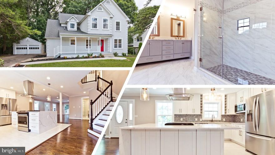 This Stunning Completely and Beautifully Renovated, 5 Beds 3 Full Bathrooms House comes with Gorgeous Upgrades, and full of Character and Charm. Main level bedroom/office/library and full-bath. Whole House Freshly Painted, New Upgraded Stainless-steel appliances, Upgraded Cabinets, Big Island with Gas Stove. Top class Quartz counter-tops with waterfall. Recessed lights. Wood floors on the mail level and New Carpet on the top level. Beautifully renovated bathrooms. Very bright, sunny and spacious. Deck (rear), Porch (front) and 2 cars Garages. Large Master BR w/sitting area, High end Double sink vanity, walk-in closet. 0.51 Lot, Fenced backyard. Great location inside the beltway, near 495, 50 & Gallows Rd. Hurry  It will not last long !!! Some finishing work still going on  any inconvenience is regretted.