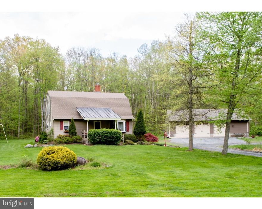 Looking for a peaceful and quiet setting, don't pass up this property. Pvt.long lane (partly shared) to a charming 3BR 2BA Cape on 17+ acres. Enter the front door from the cozy front porch into the comfortable Living Room, w/wall to wall carpeting. On the home's main level we feature a wood burning stove in the kitchen for those cold winter days, comfortable eat in kitchen w/corian counters and lots of cabinets, hardwood flooring, a large double door pantry, full 1st floor bath, nice size Bedroom (or could be a DR or office), laundry room. Walk out the kitchen to a pleasant covered porch for your morning coffee and peace and quiet. Second floor offers a large MBR, walk in closet, and another bedroom, and a beautiful tiled full bath with a nice size tiled stall shower. The master bedroom features a comfortable sitting area; it is also large enough with some contractor plans to convert into an another bedroom if needed (upstairs has it's own separate heating zone). If you are a car buff, we have a great detached X-large three car garage for your antique car, camper, work shop, etc. Along side the garage is a barn with one stall for your horse, a tack room and lots of storage. A separate covered boat storage area is another out building.and also a firewood storage structure; Schedule your appointment to see our peaceful setting among the 17 private acres. A convenient location between Allentown Rd. & Ridge Rd.  PLEASE DO NOT ENTER THE PROPERTY WITHOUT AN APPOINTMENT...Thank You PLEASE ALLOW FIVE(5)DAYS  FOR SELLER'S RESPONSE TO AGREEMENT OF SALE OFFERS.